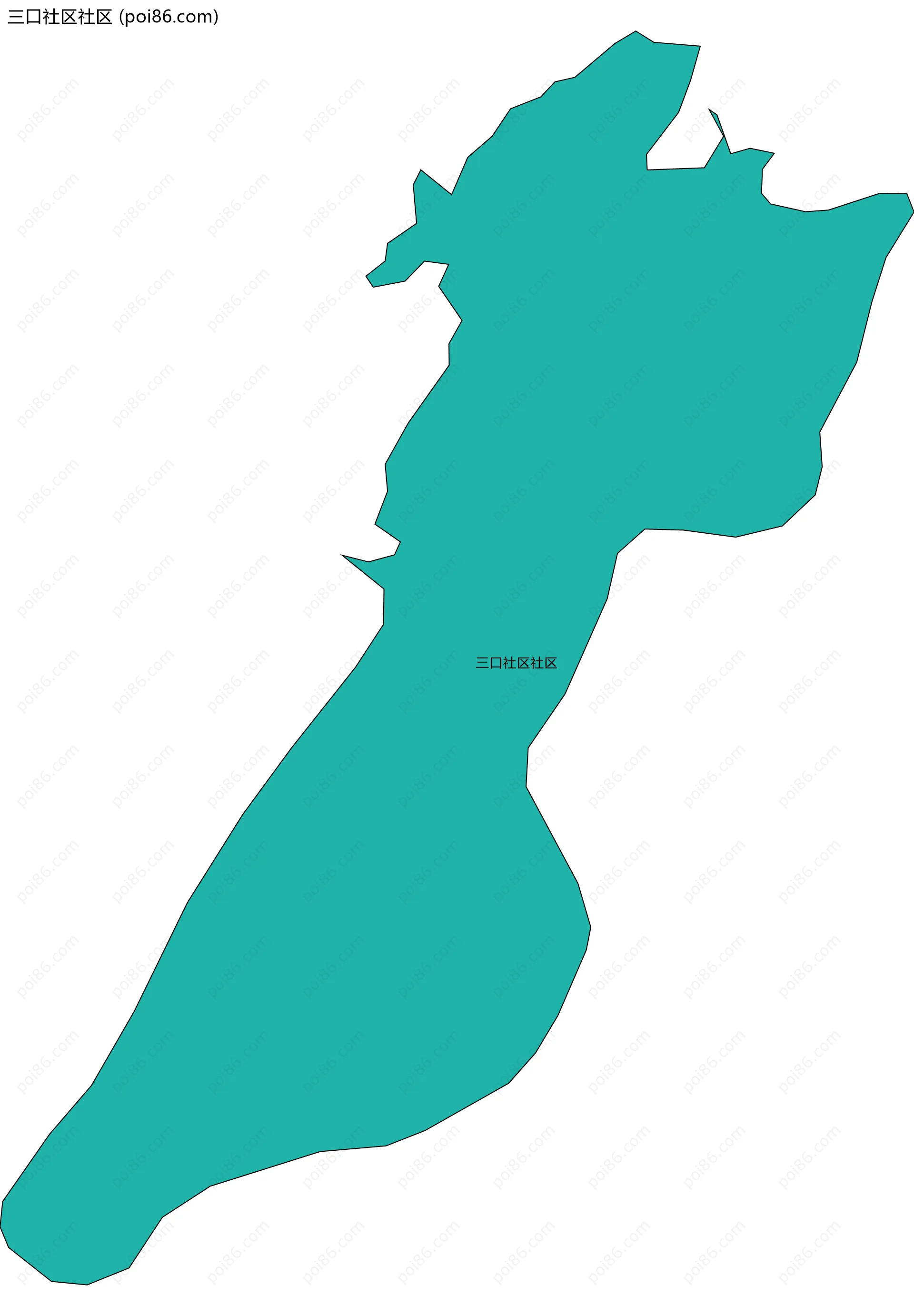 三口社区社区边界地图