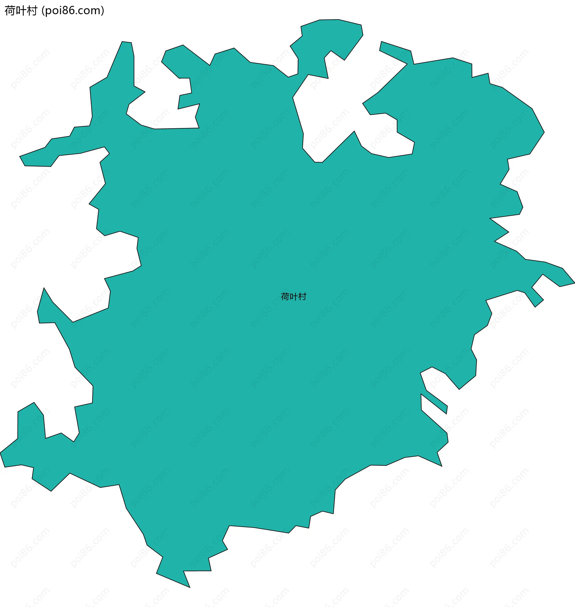 荷叶村边界地图