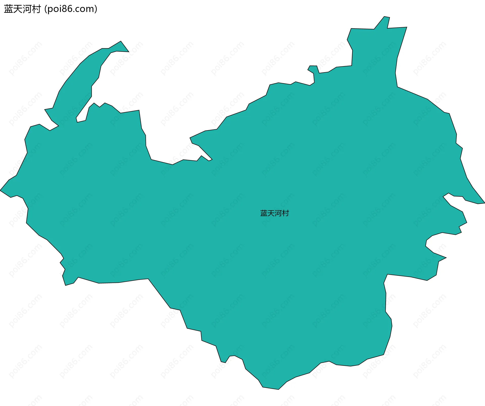 蓝天河村边界地图