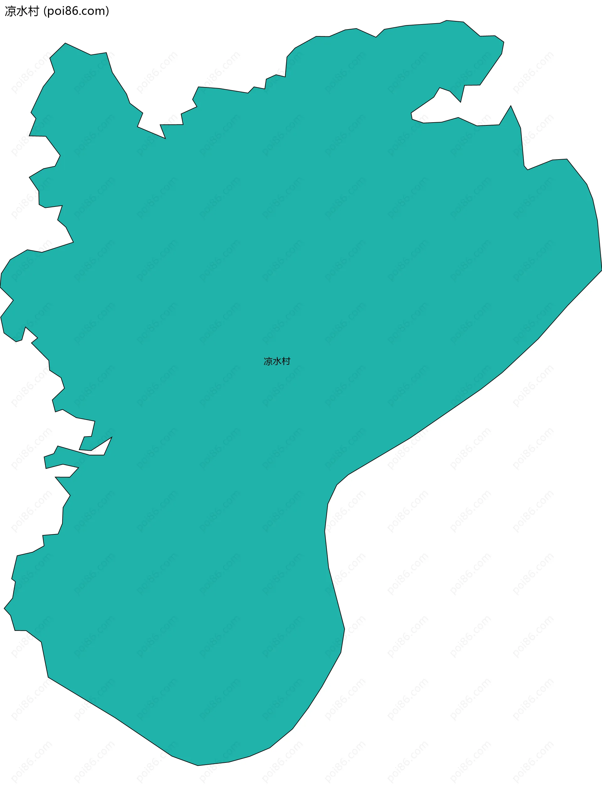 凉水村边界地图