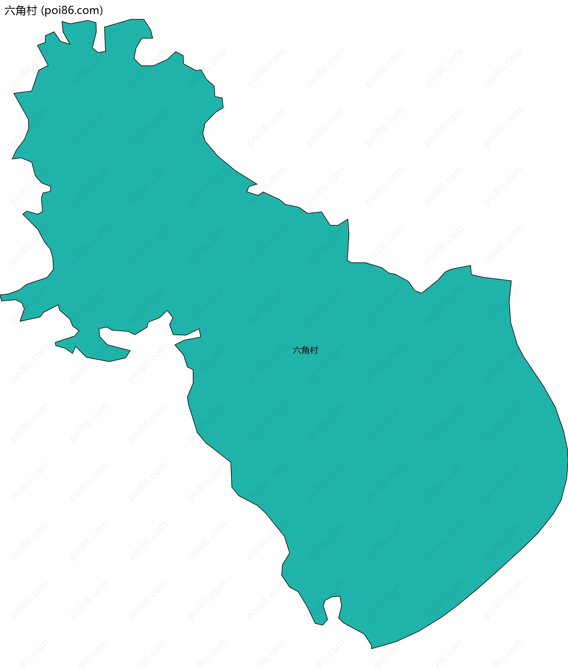 六角村边界地图