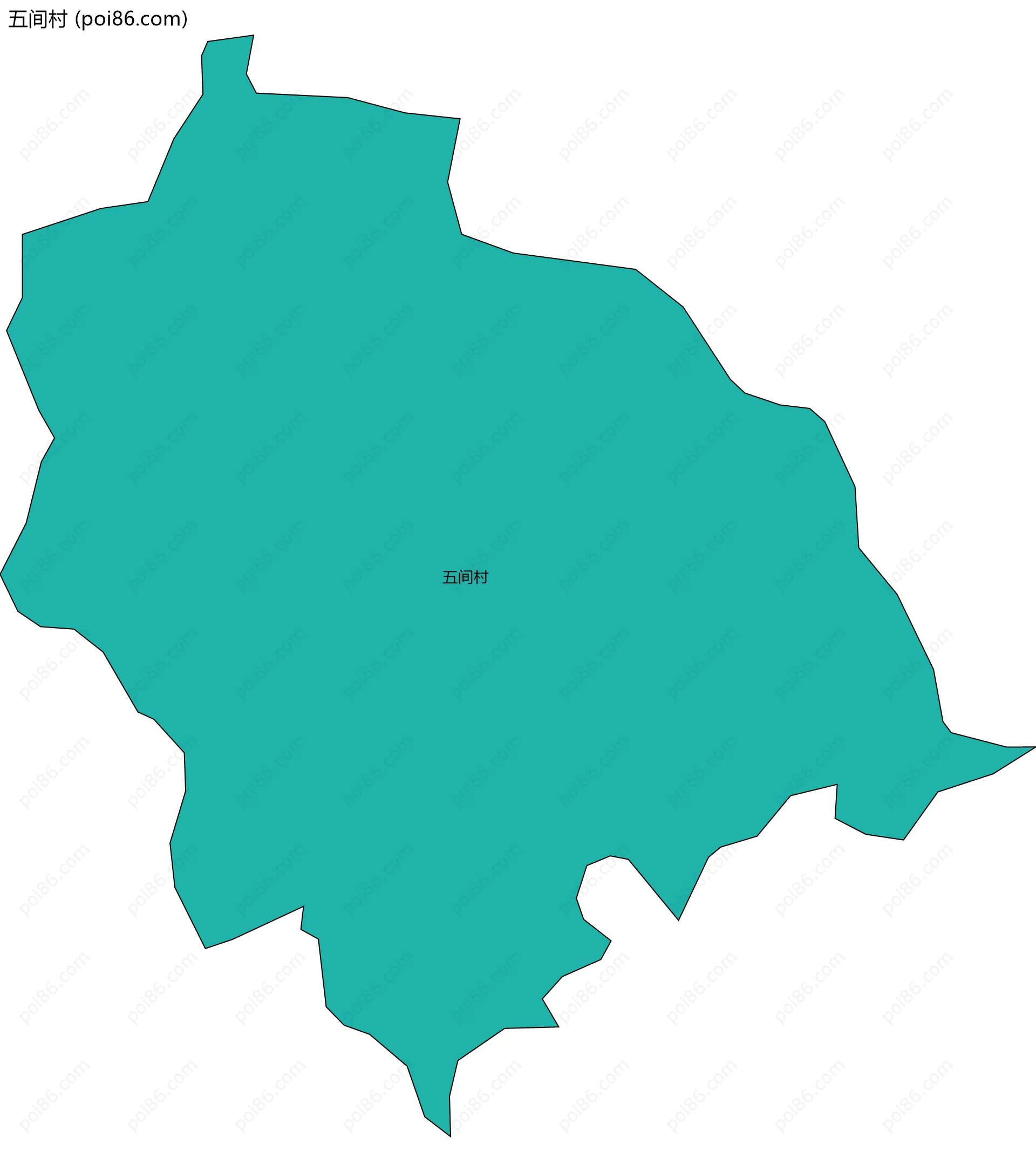 五间村边界地图