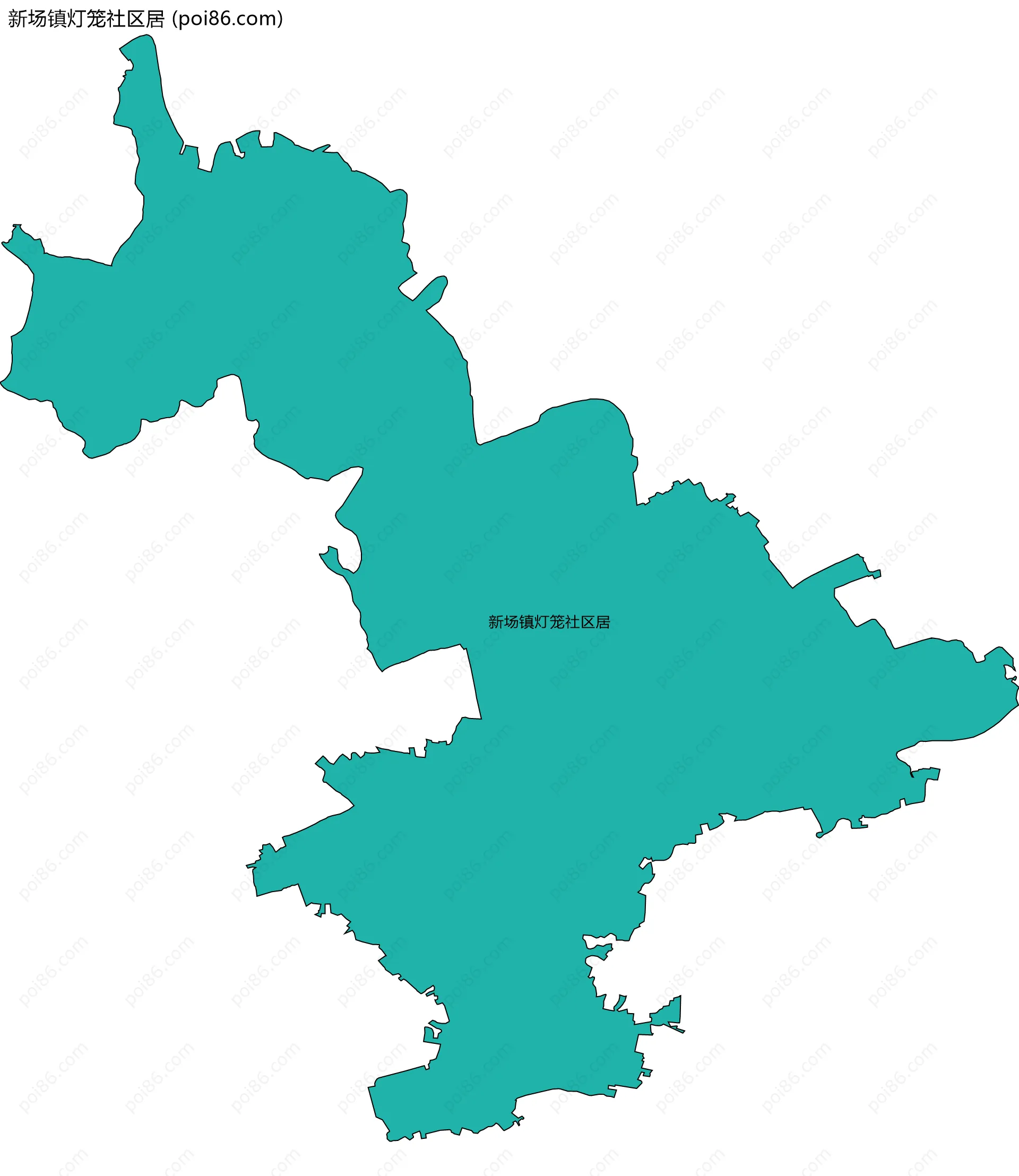 新场镇灯笼社区居边界地图