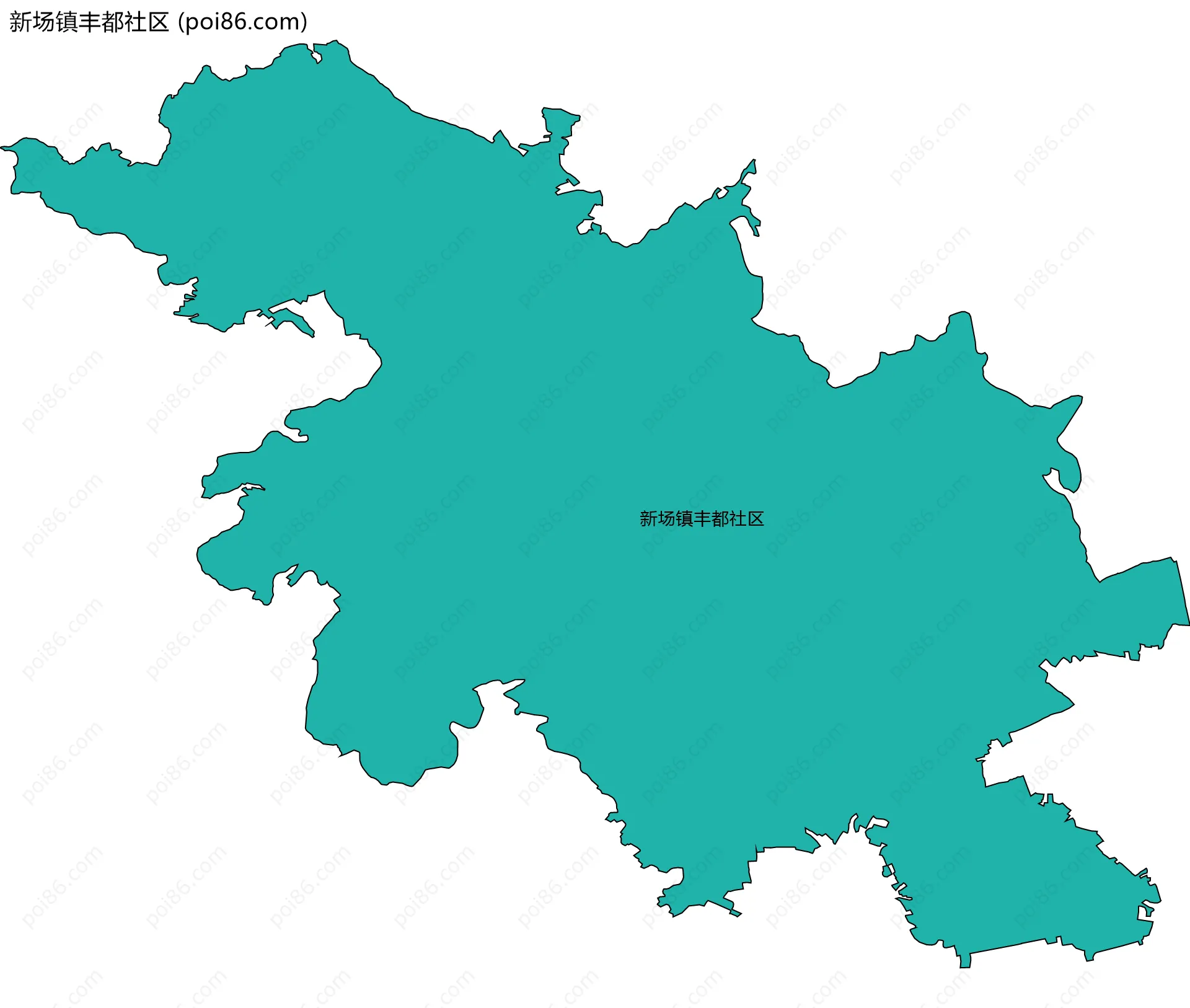 新场镇丰都社区边界地图