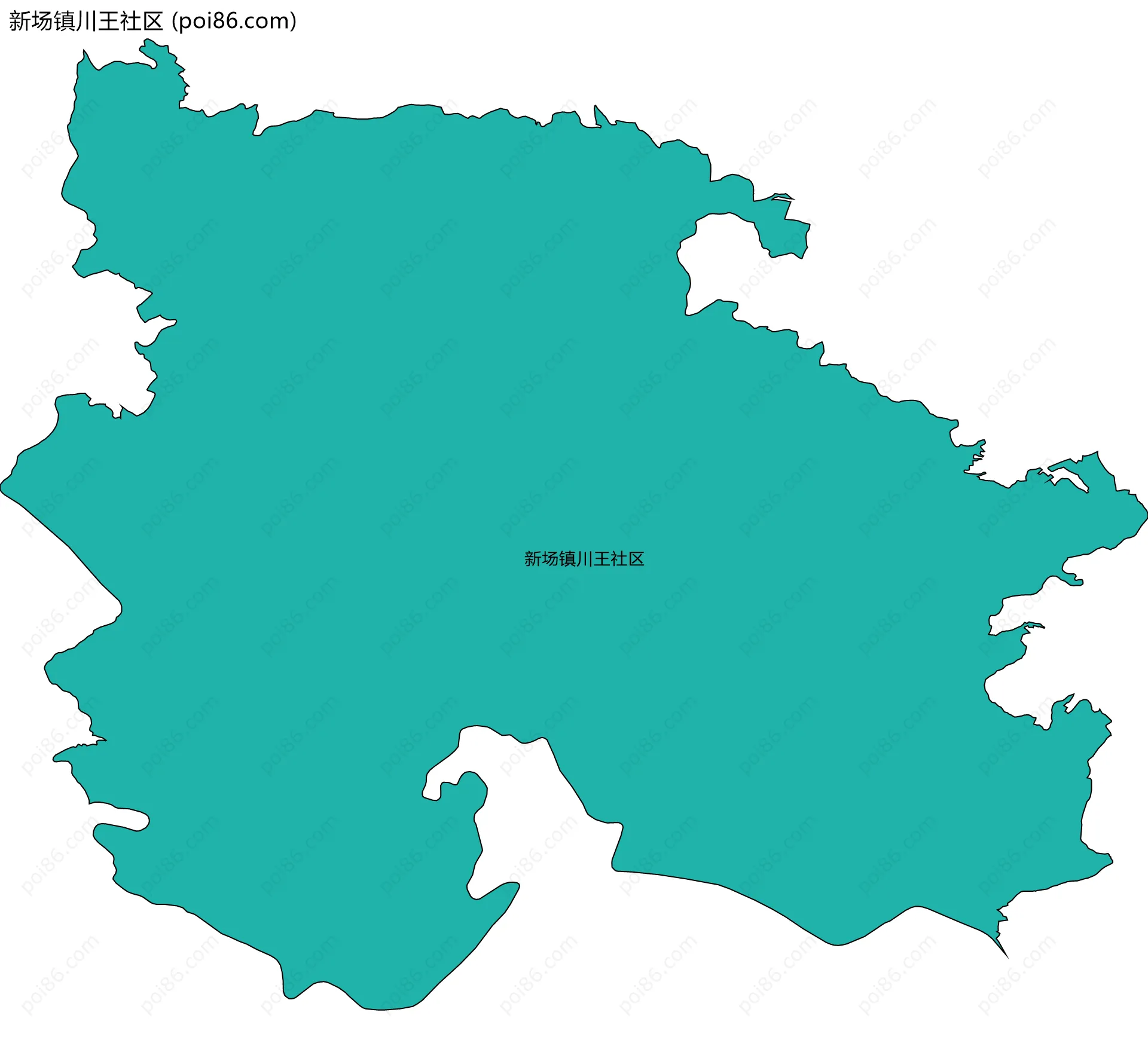 新场镇川王社区边界地图