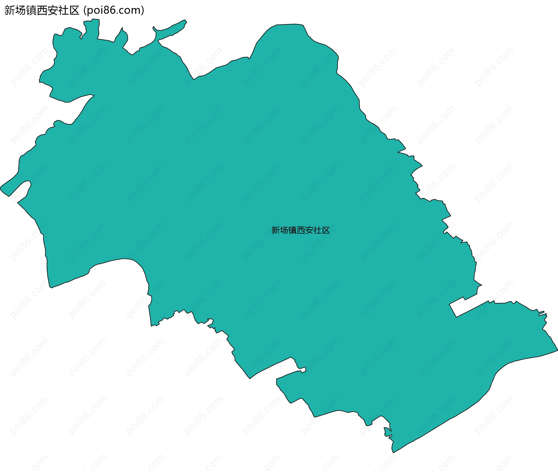新场镇西安社区边界地图