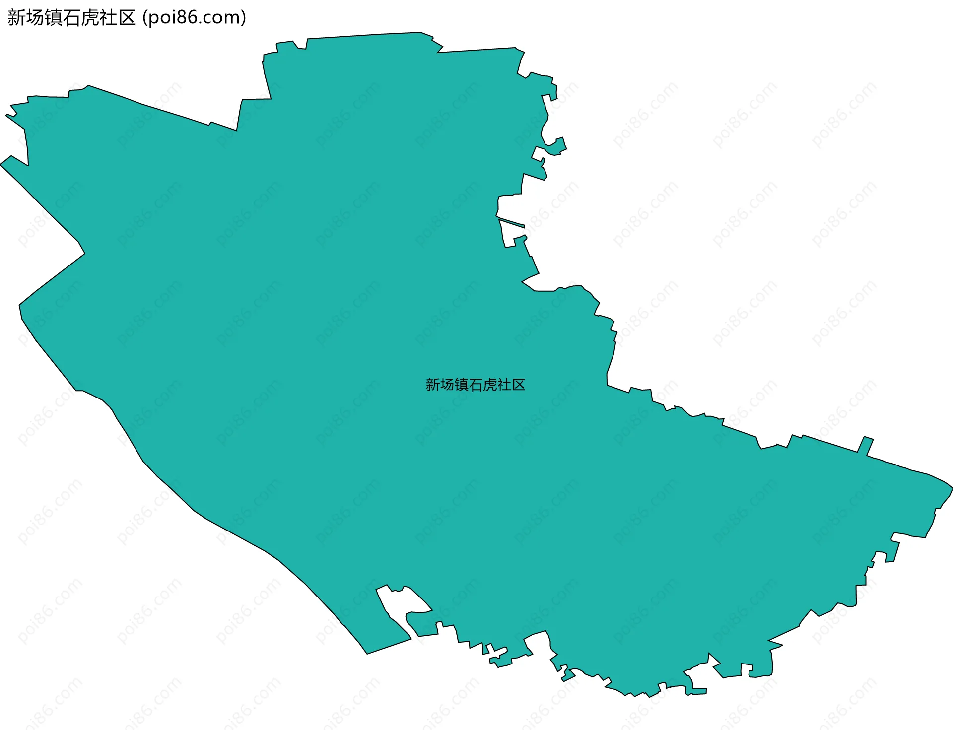 新场镇石虎社区边界地图