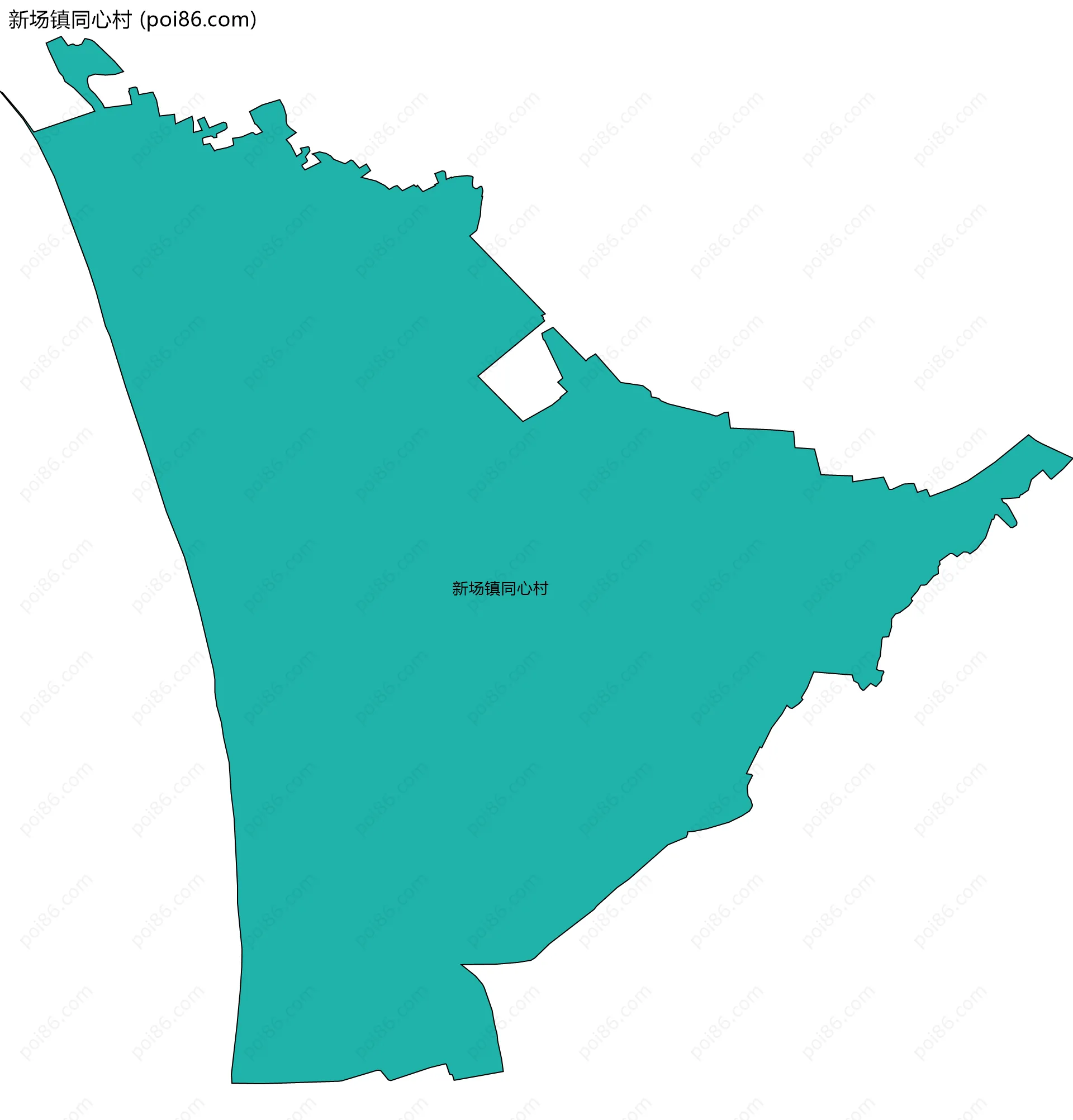 新场镇同心村边界地图