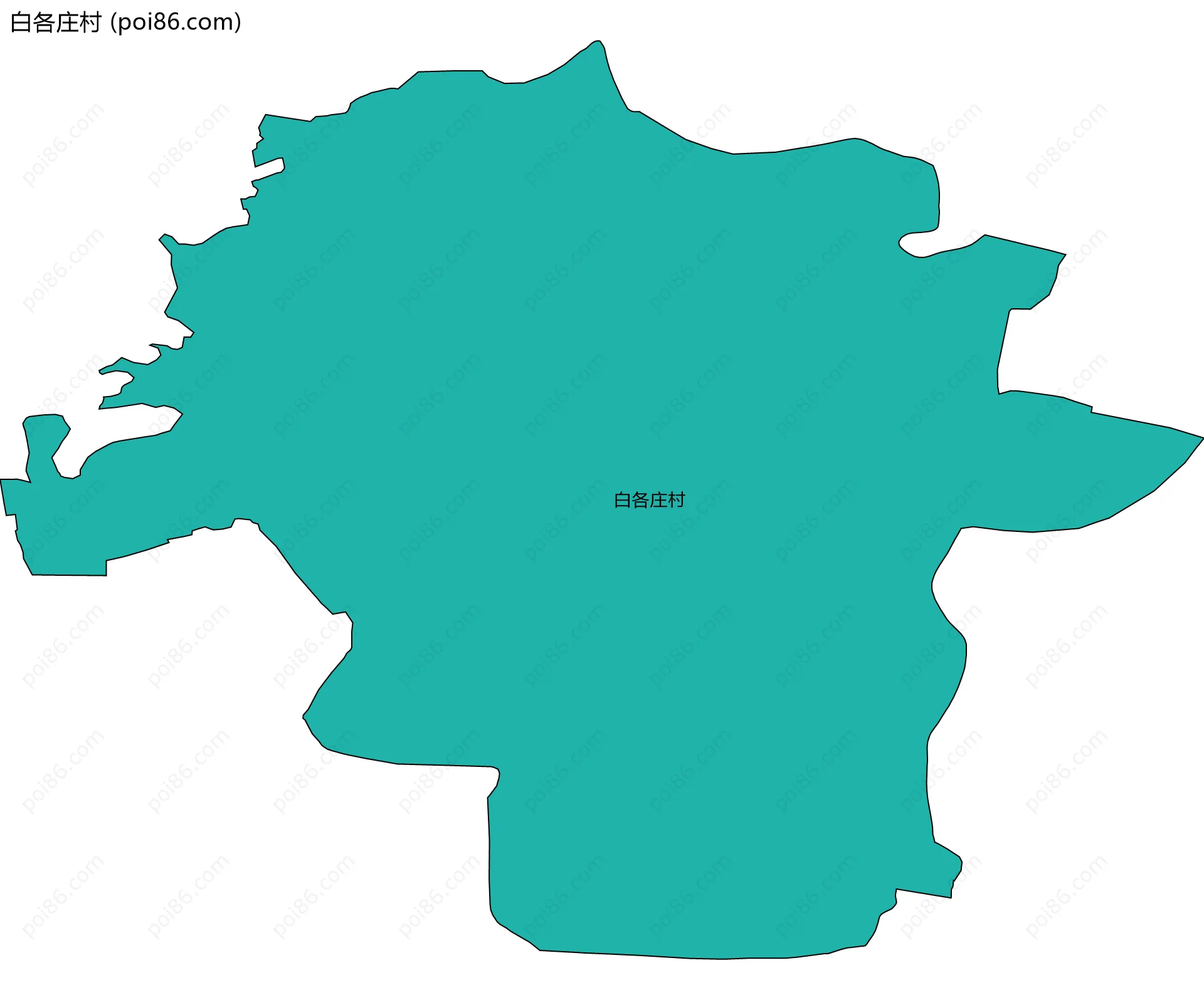 白各庄村边界地图