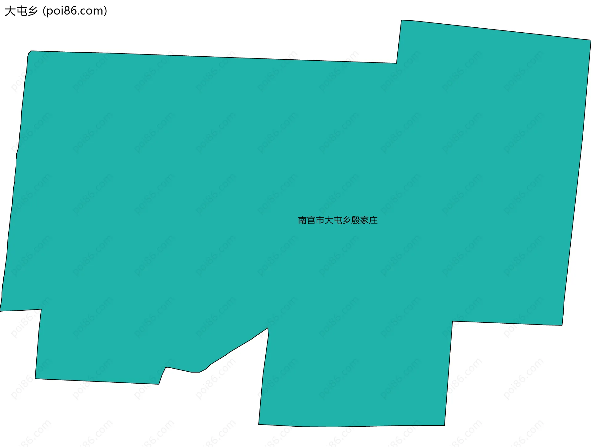 大屯乡边界地图(五级行政区划)