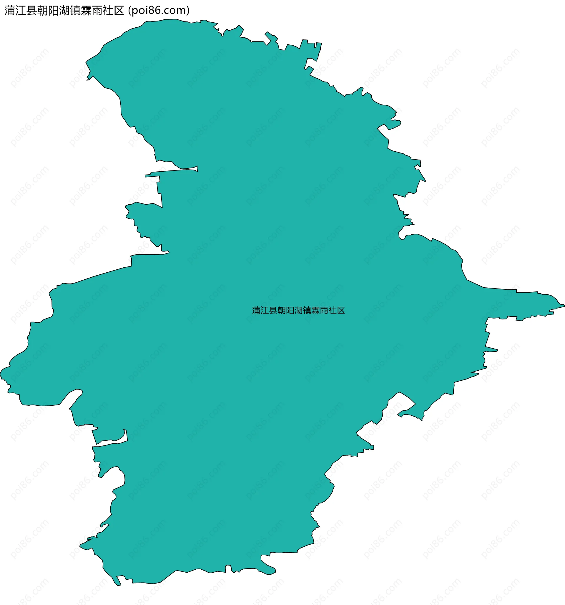 蒲江县朝阳湖镇霖雨社区边界地图