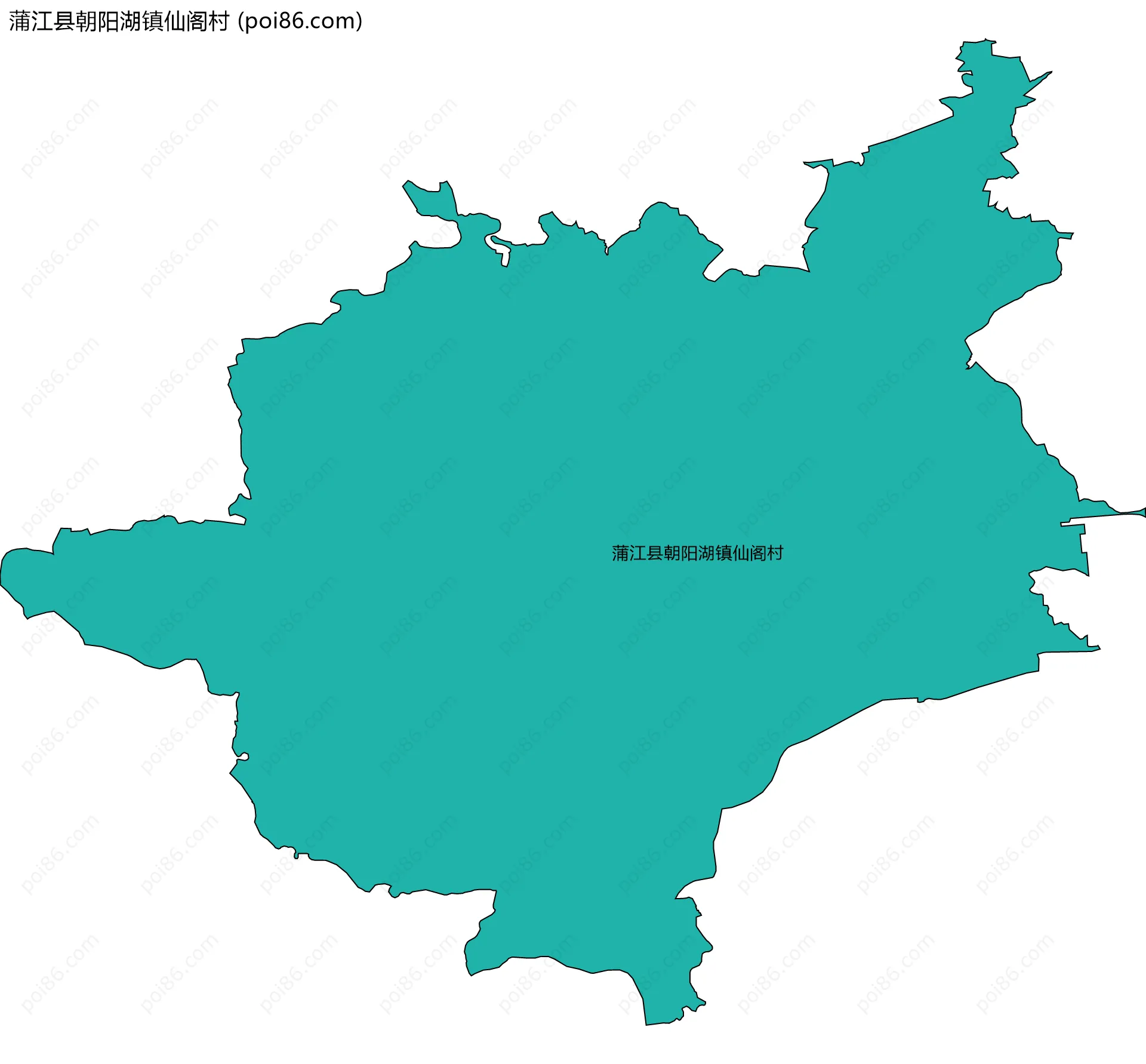 蒲江县朝阳湖镇仙阁村边界地图