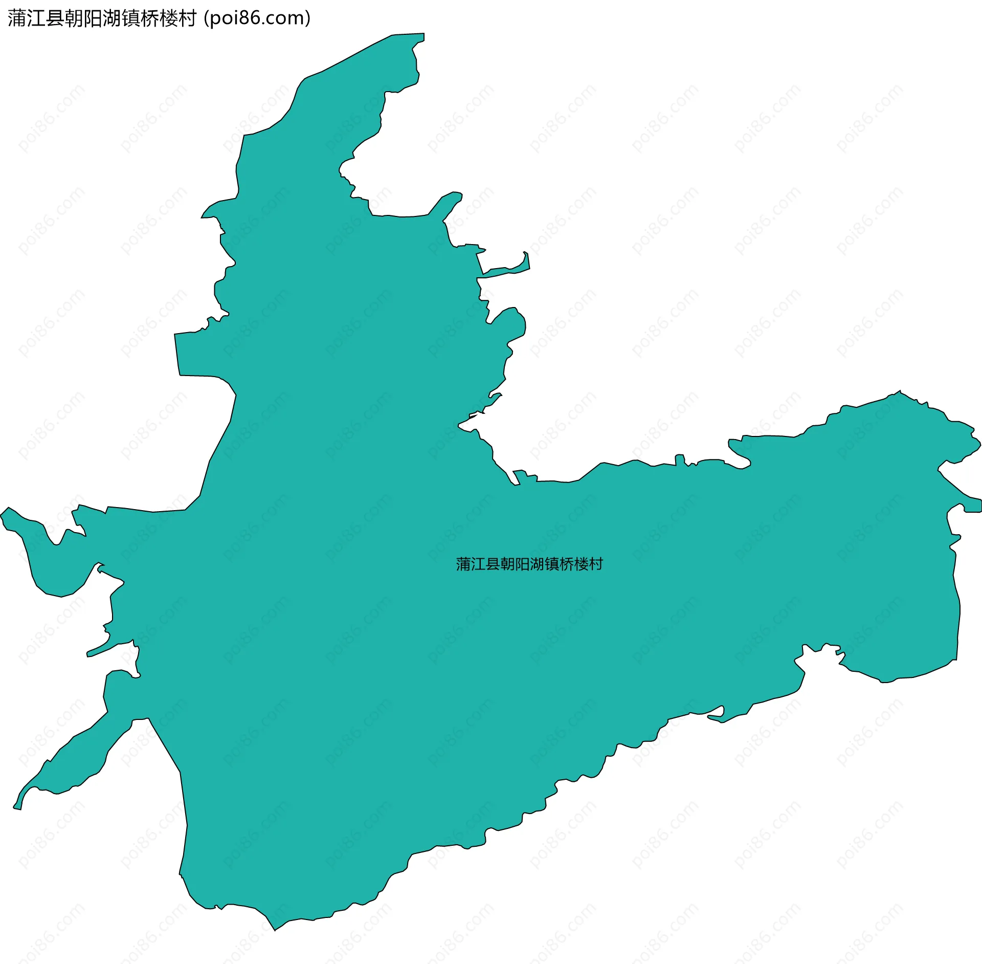 蒲江县朝阳湖镇桥楼村边界地图