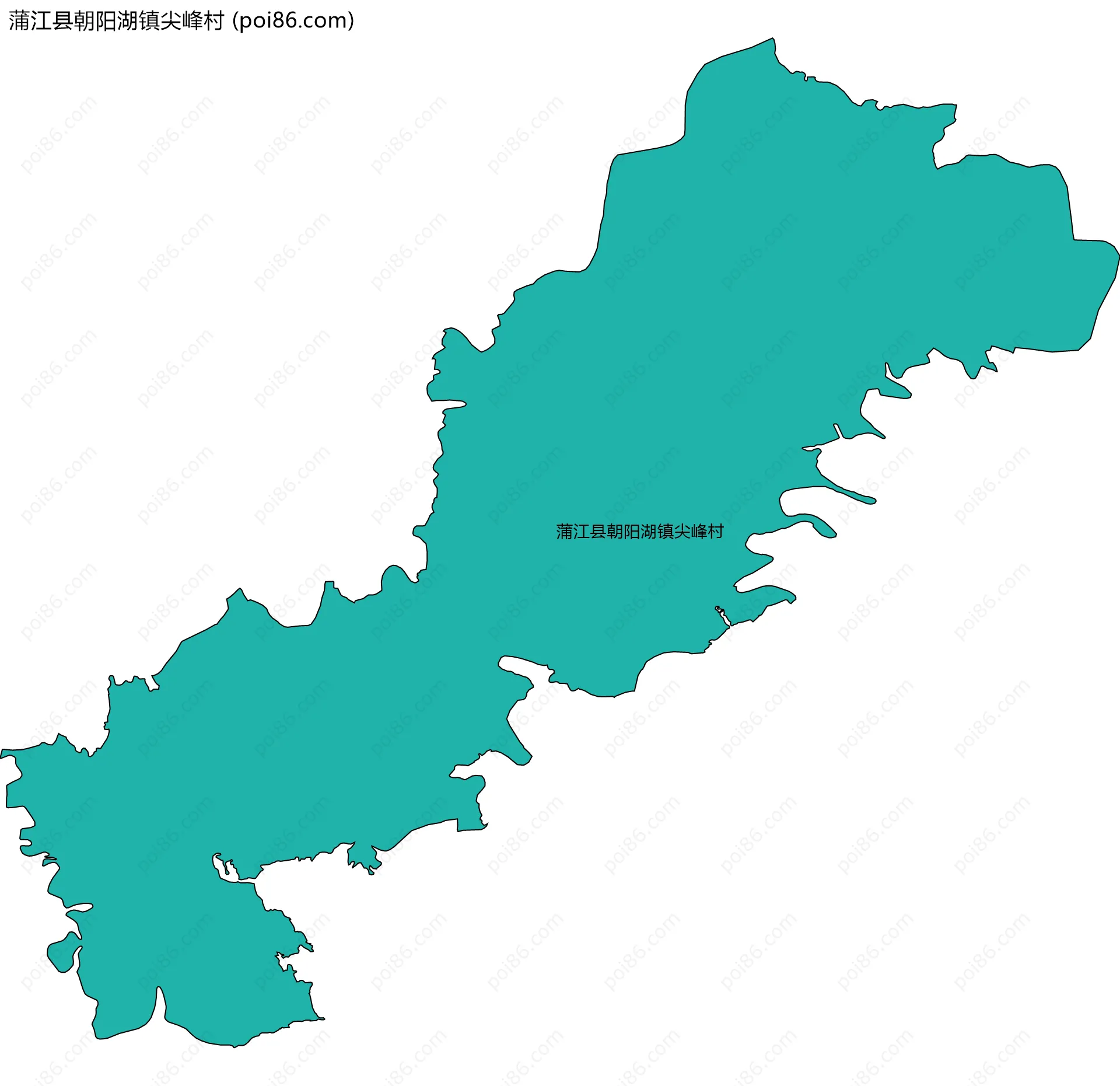 蒲江县朝阳湖镇尖峰村边界地图
