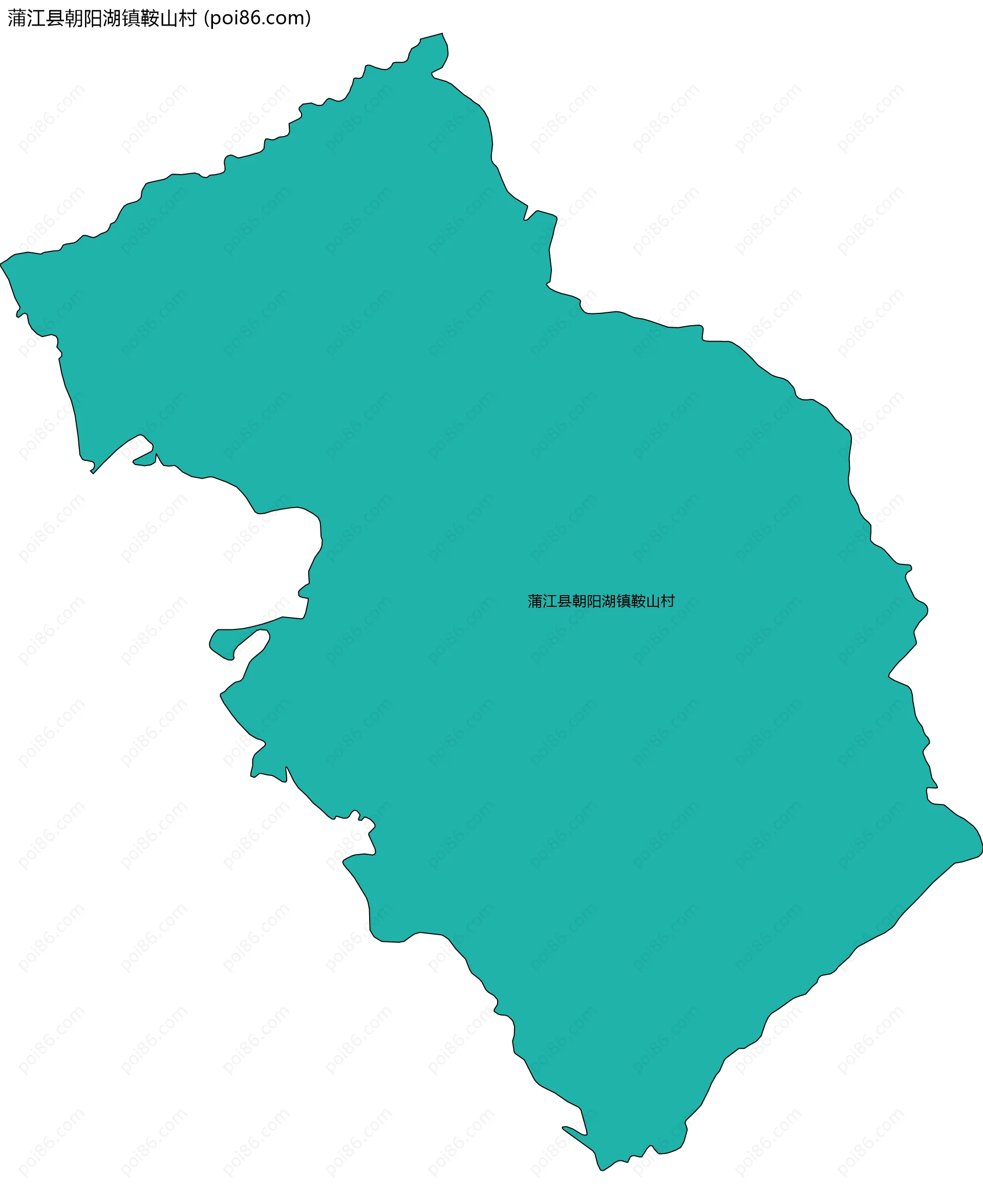 蒲江县朝阳湖镇鞍山村边界地图