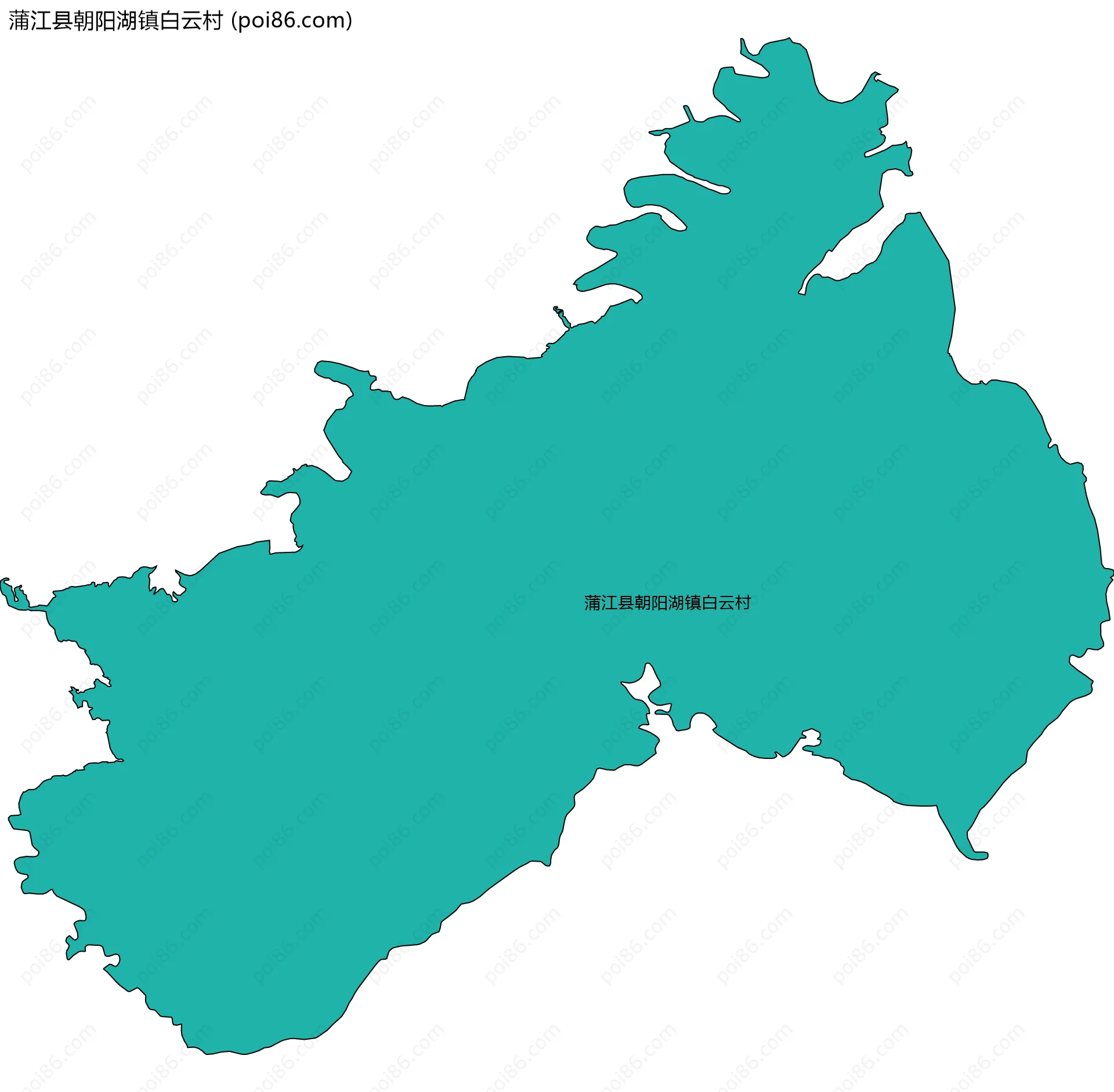 蒲江县朝阳湖镇白云村边界地图
