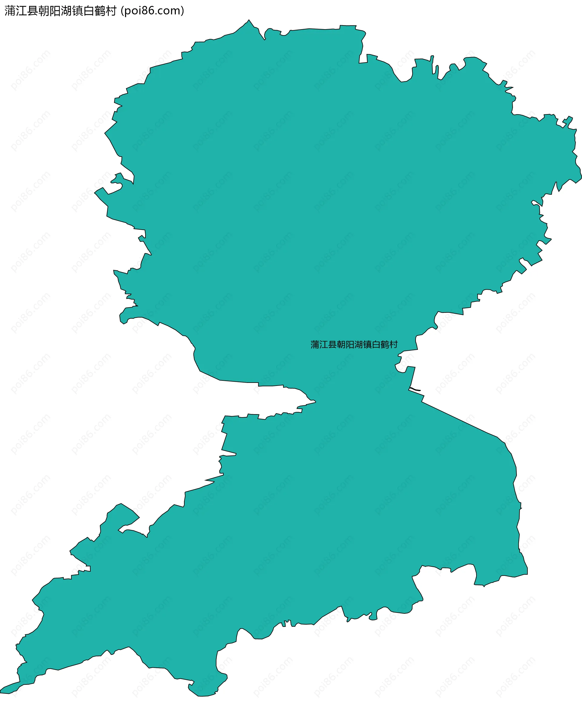 蒲江县朝阳湖镇白鹤村边界地图