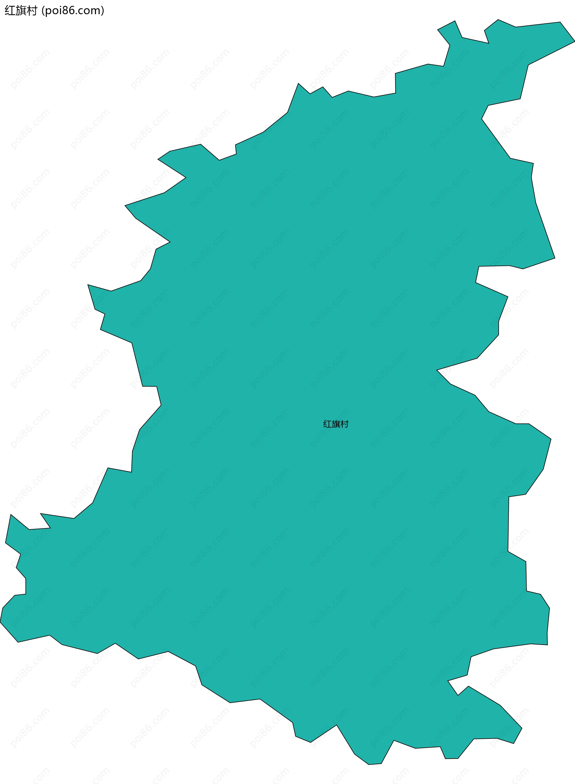 红旗村边界地图