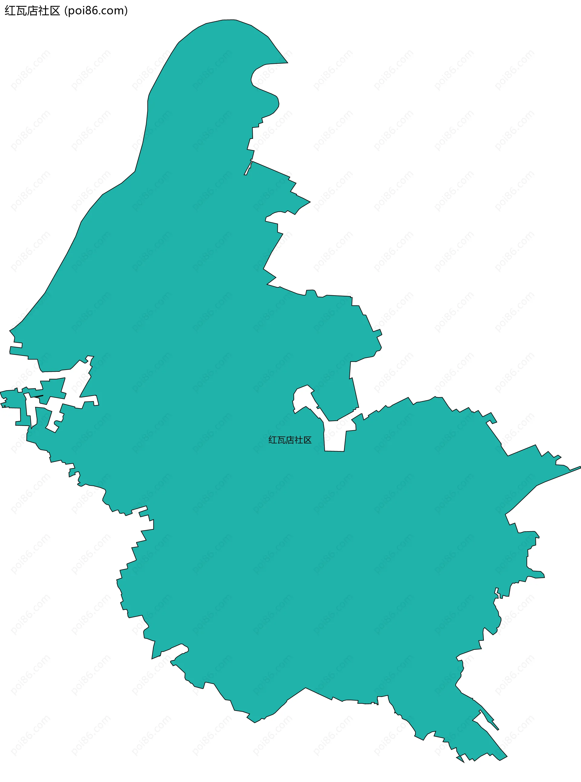 红瓦店社区边界地图