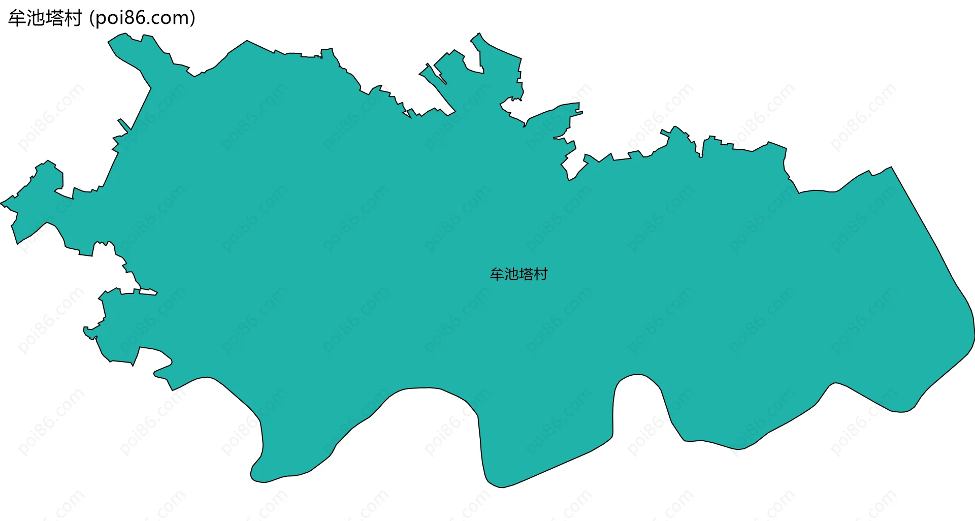 牟池塔村边界地图