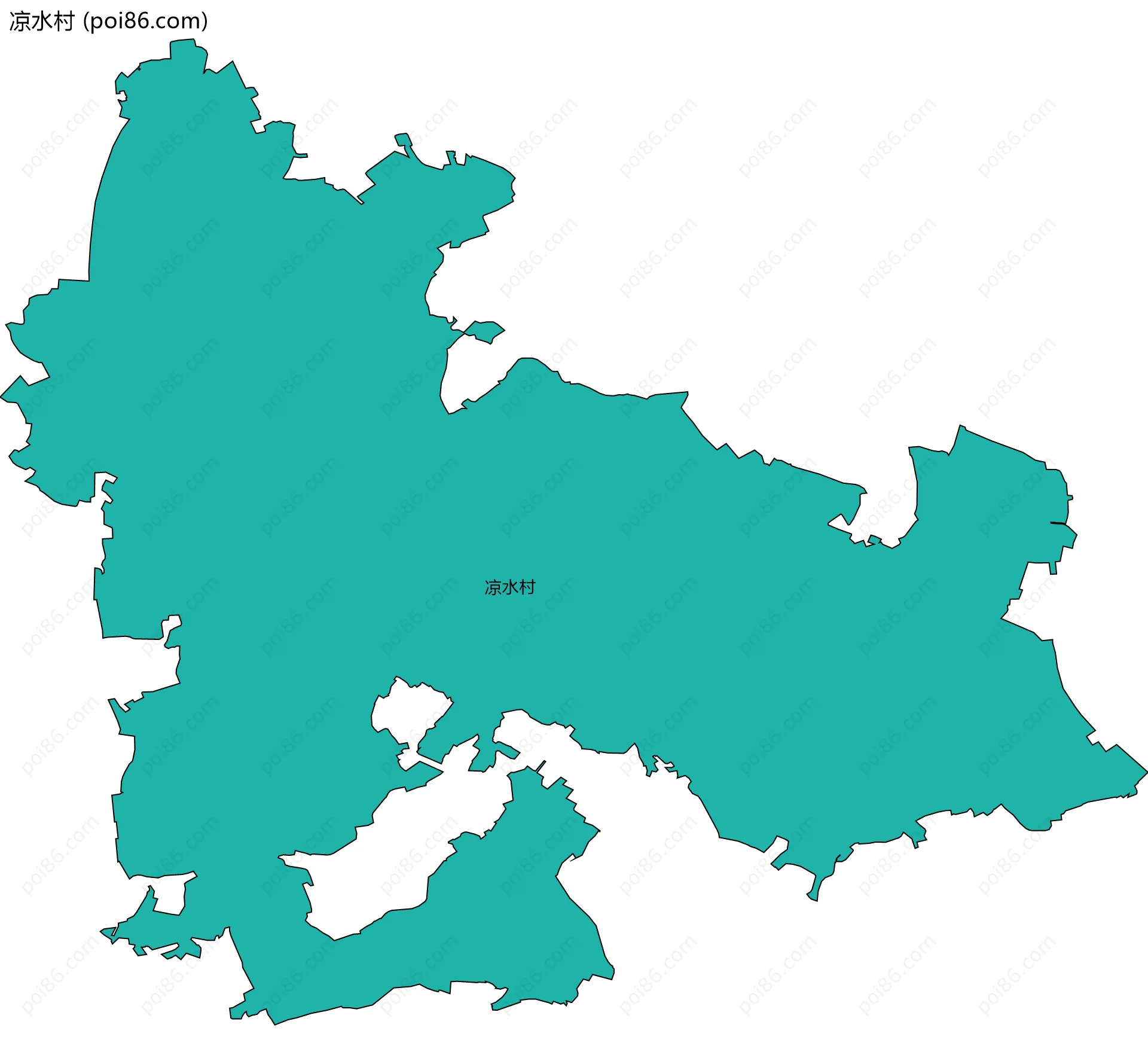 凉水村边界地图