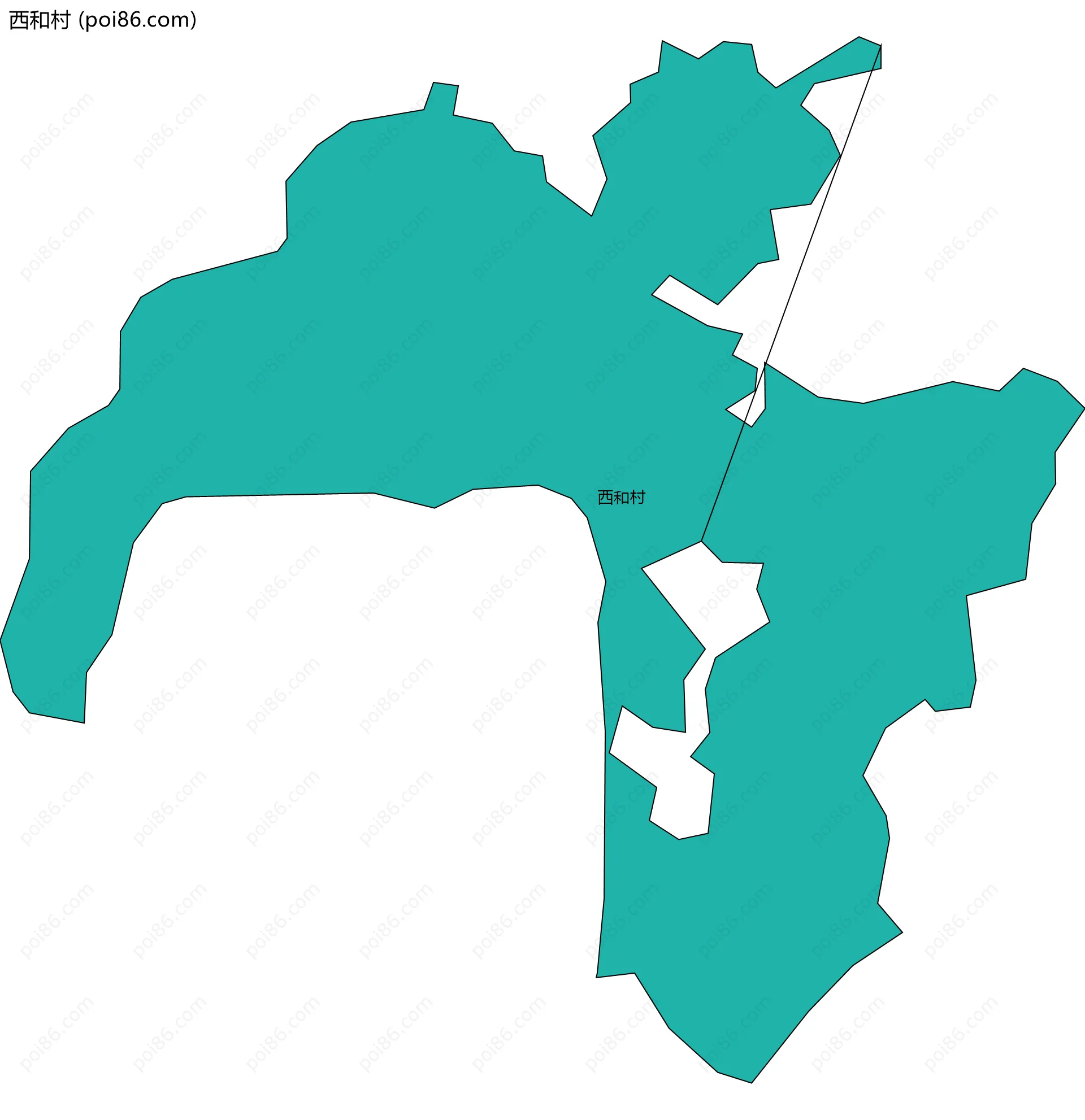 西和村边界地图