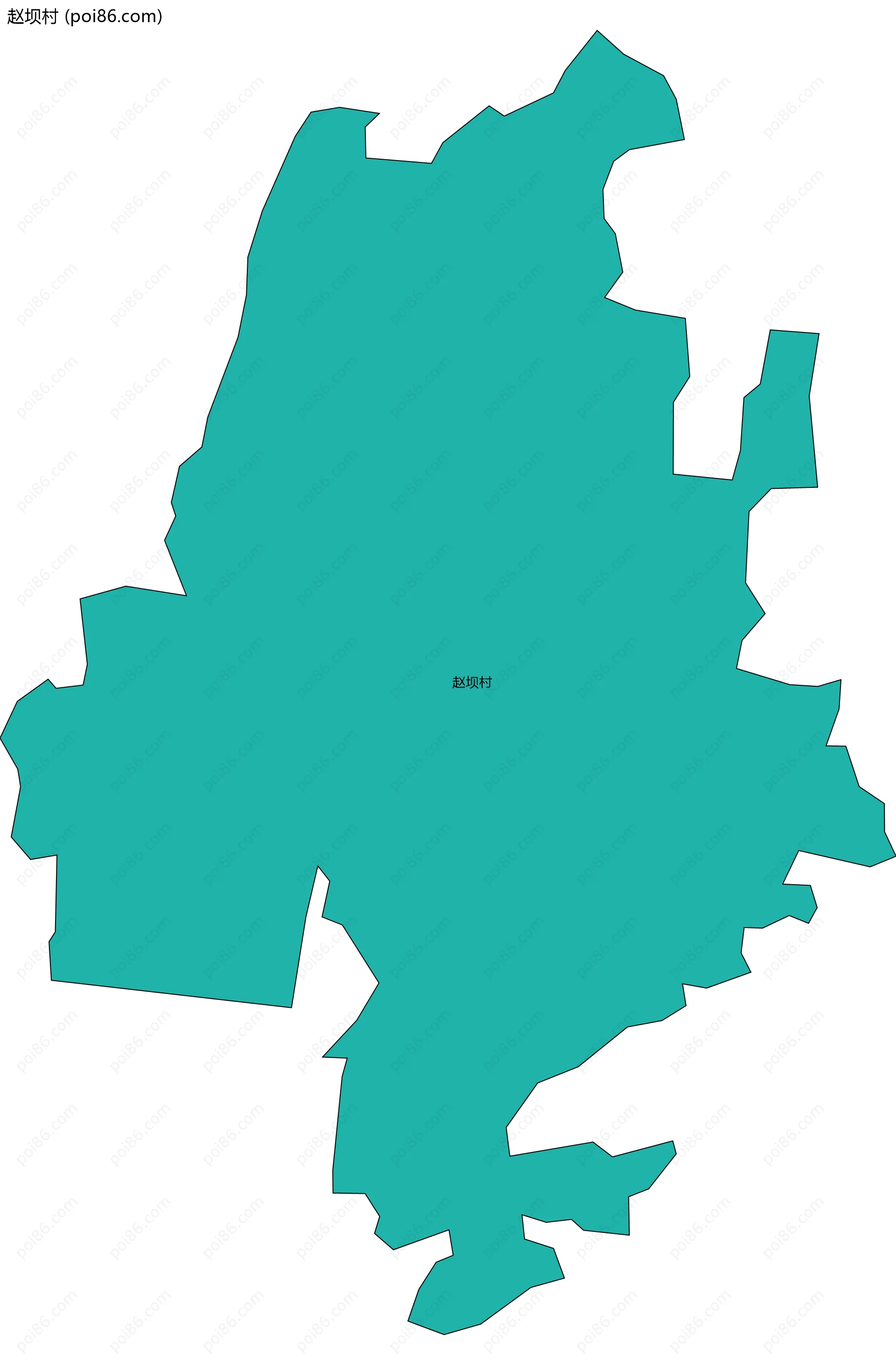 赵坝村边界地图