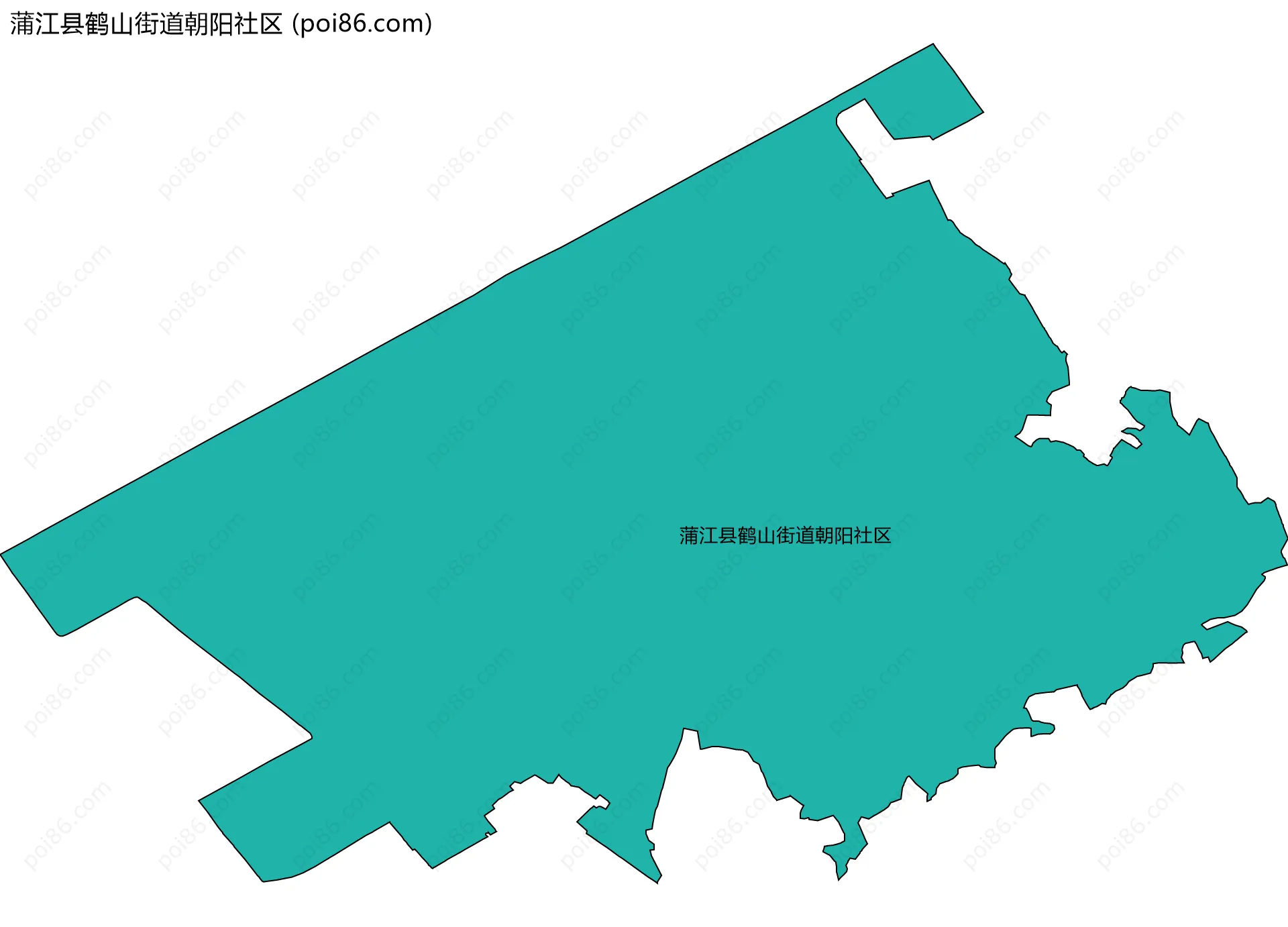 蒲江县鹤山街道朝阳社区边界地图
