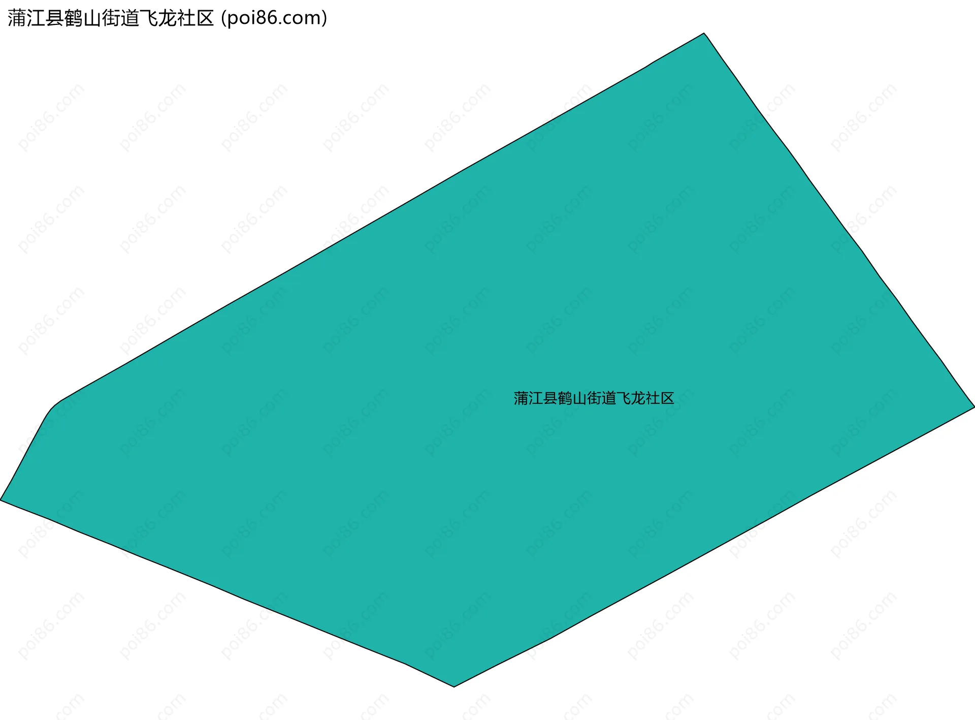 蒲江县鹤山街道飞龙社区边界地图