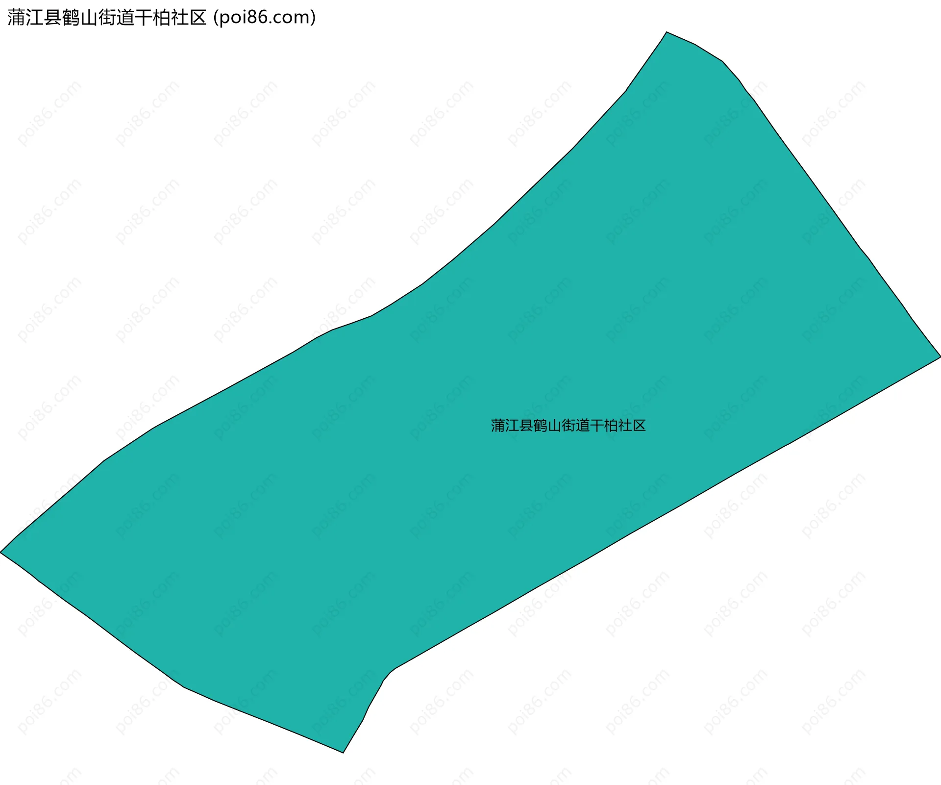蒲江县鹤山街道干柏社区边界地图