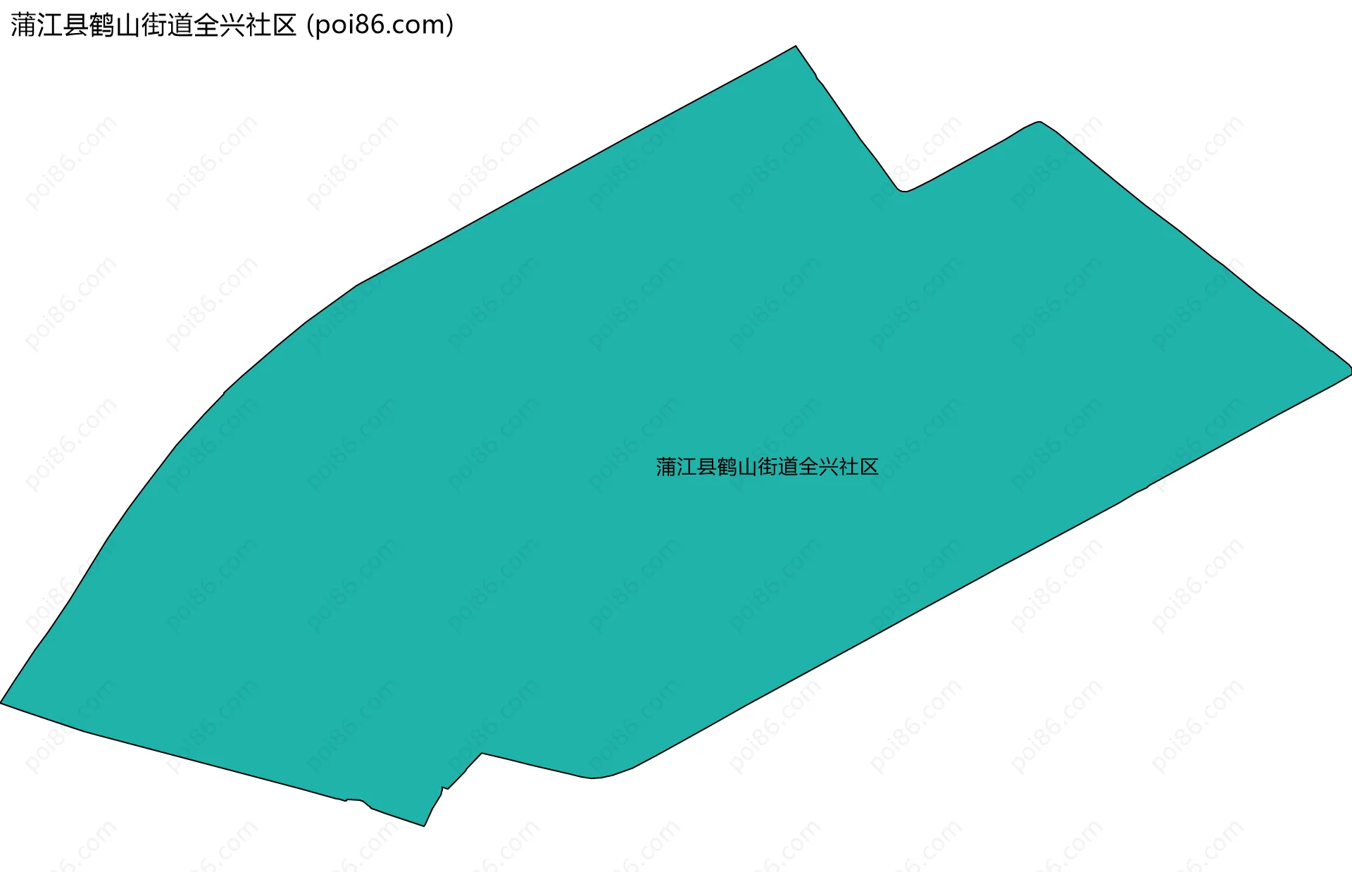 蒲江县鹤山街道全兴社区边界地图