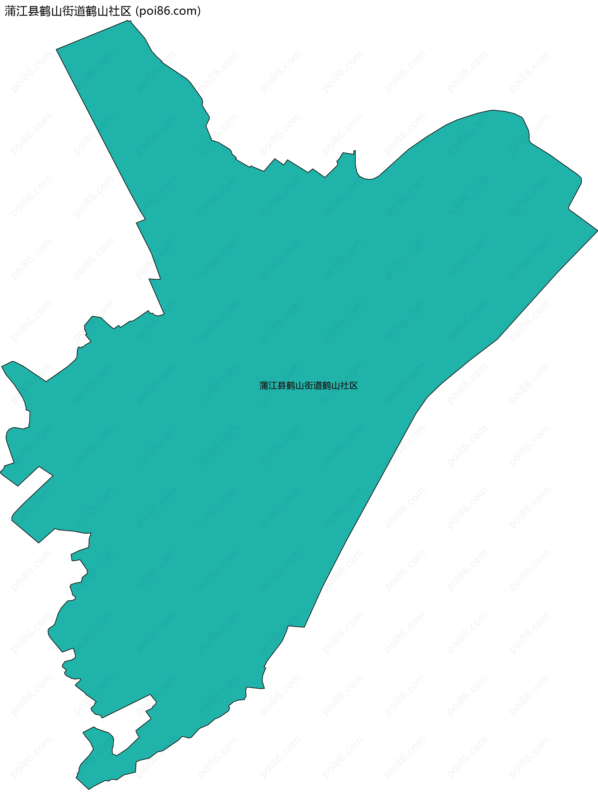 蒲江县鹤山街道鹤山社区边界地图