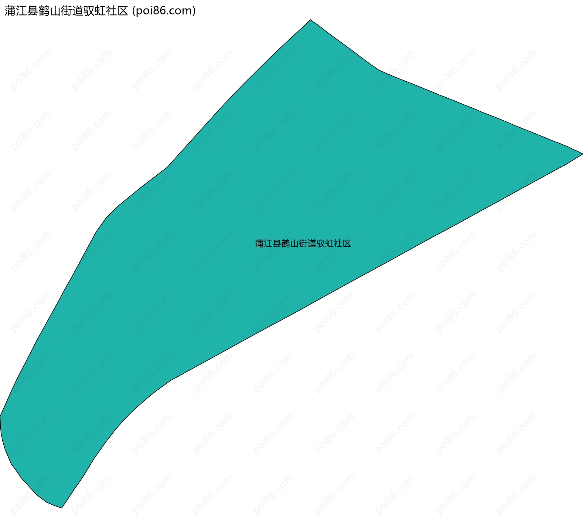 蒲江县鹤山街道驭虹社区边界地图