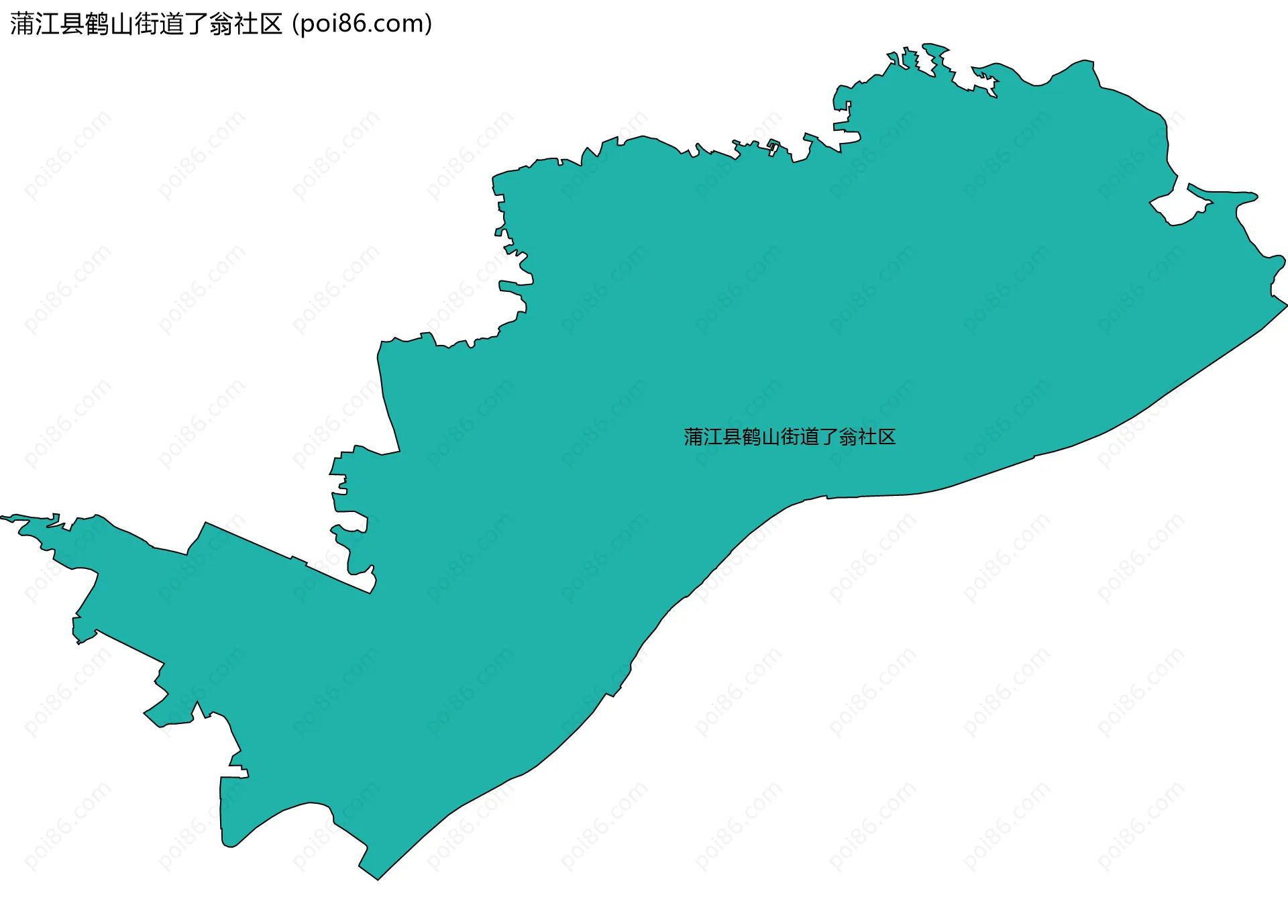 蒲江县鹤山街道了翁社区边界地图