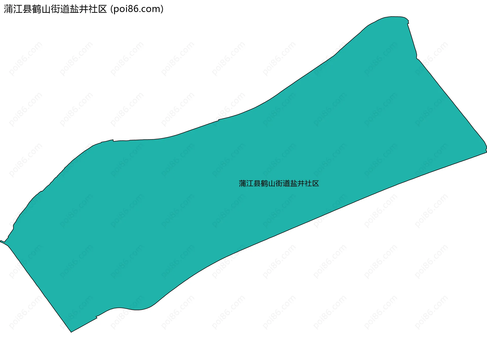 蒲江县鹤山街道盐井社区边界地图