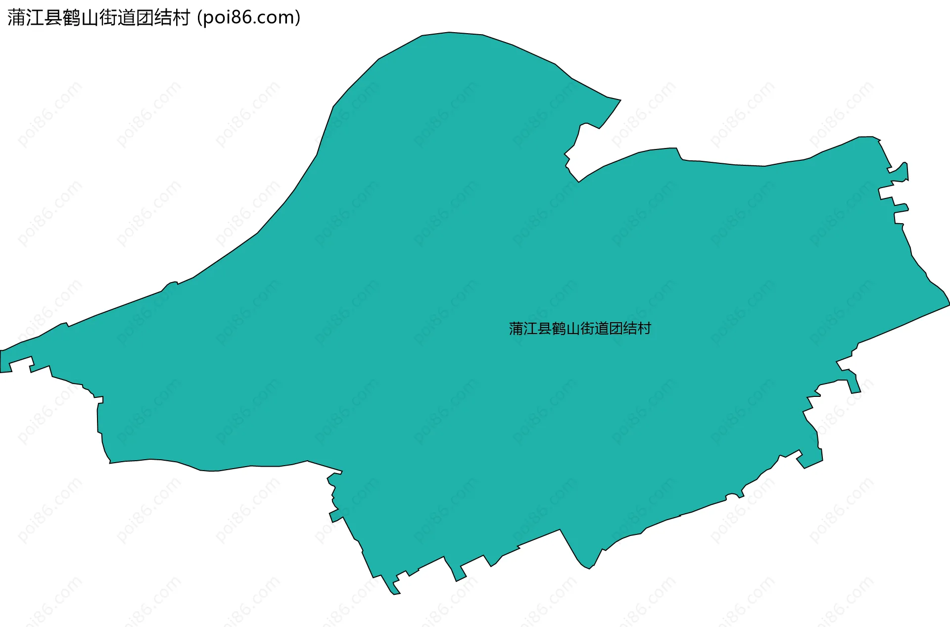 蒲江县鹤山街道团结村边界地图