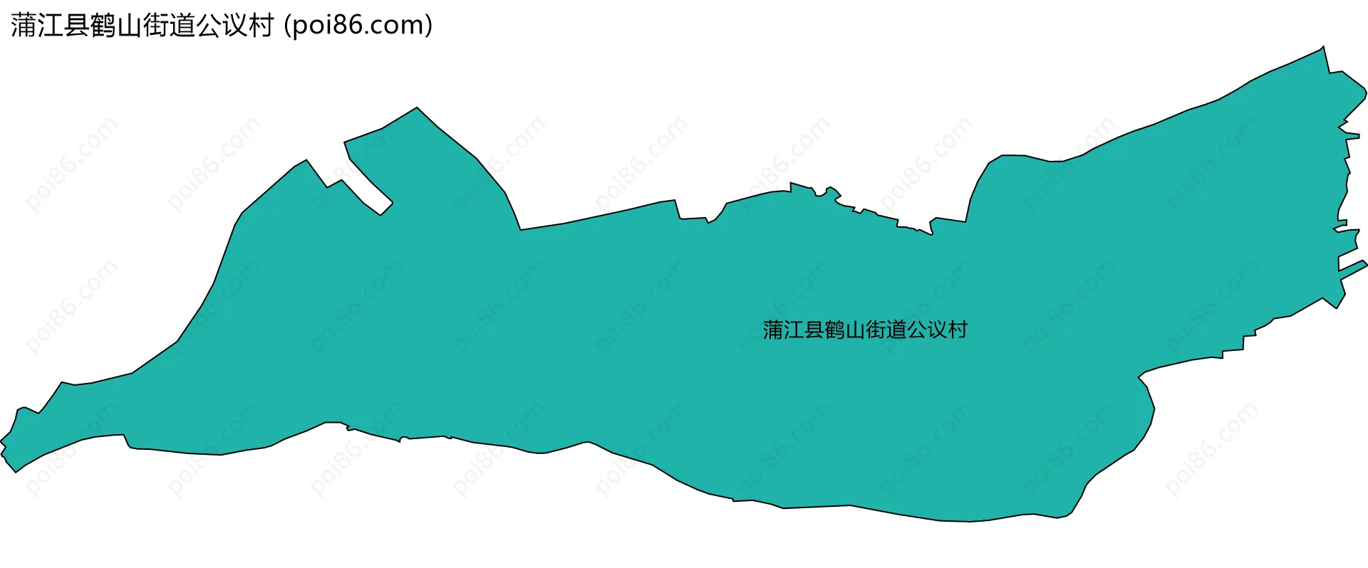蒲江县鹤山街道公议村边界地图