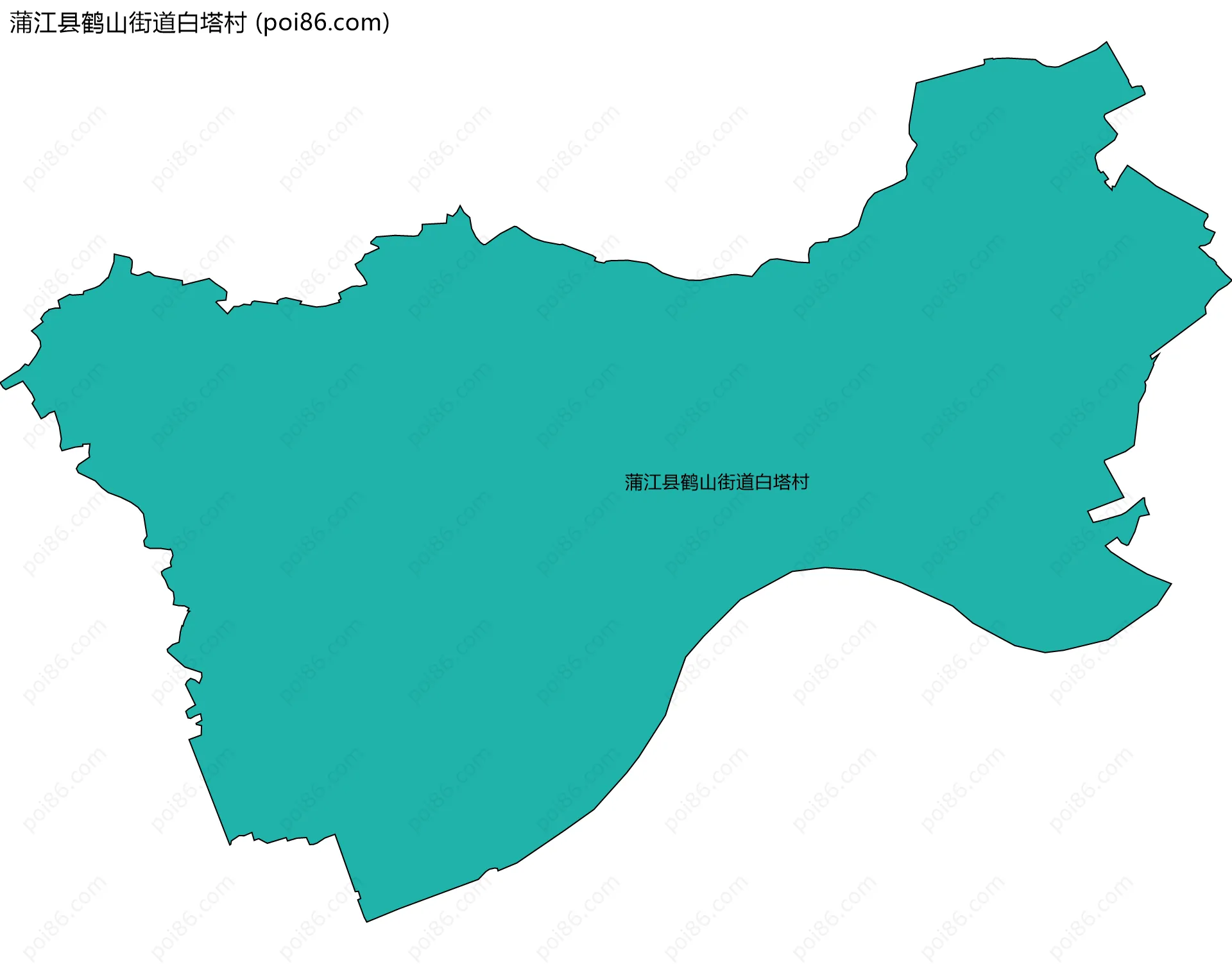 蒲江县鹤山街道白塔村边界地图