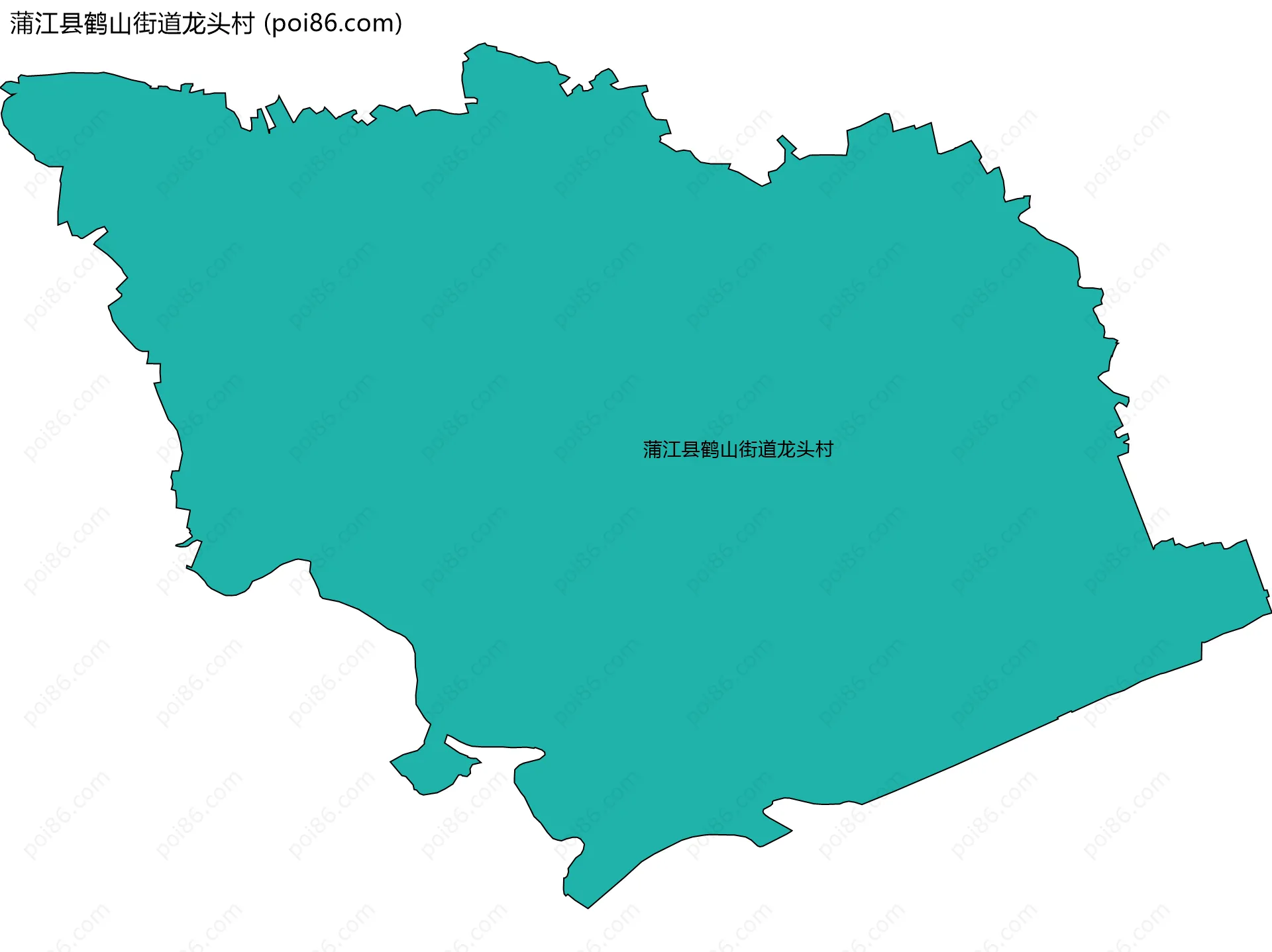 蒲江县鹤山街道龙头村边界地图