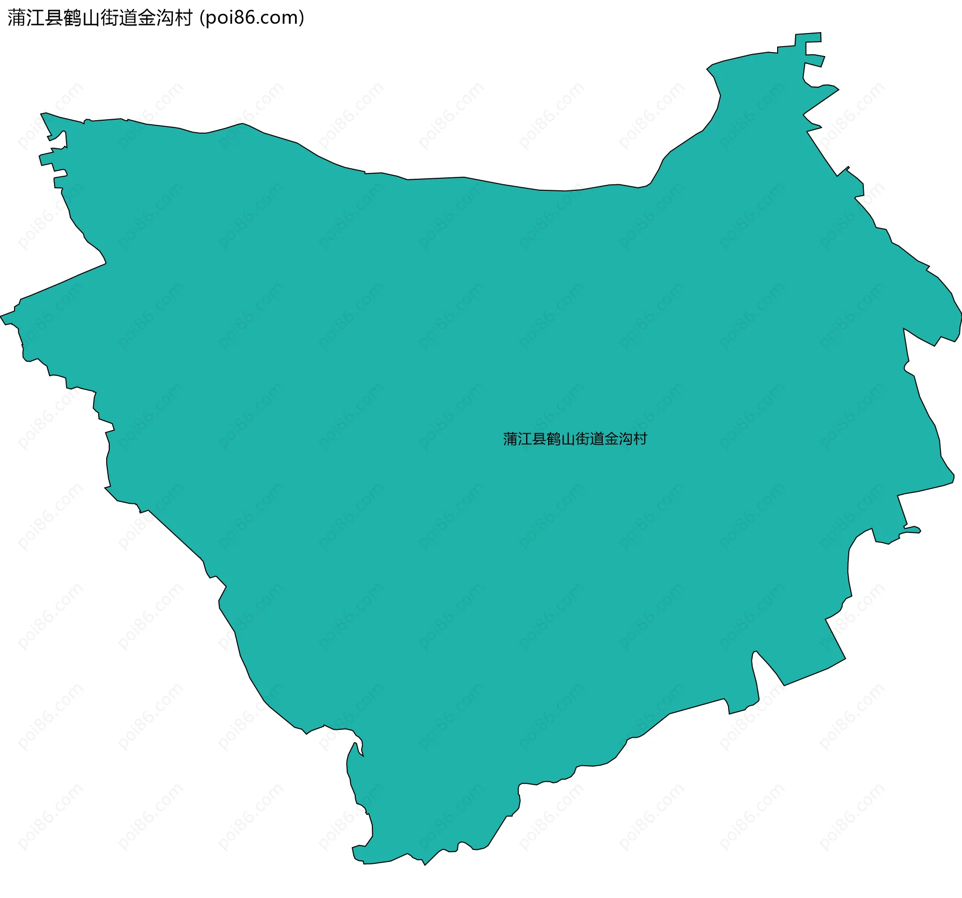 蒲江县鹤山街道金沟村边界地图