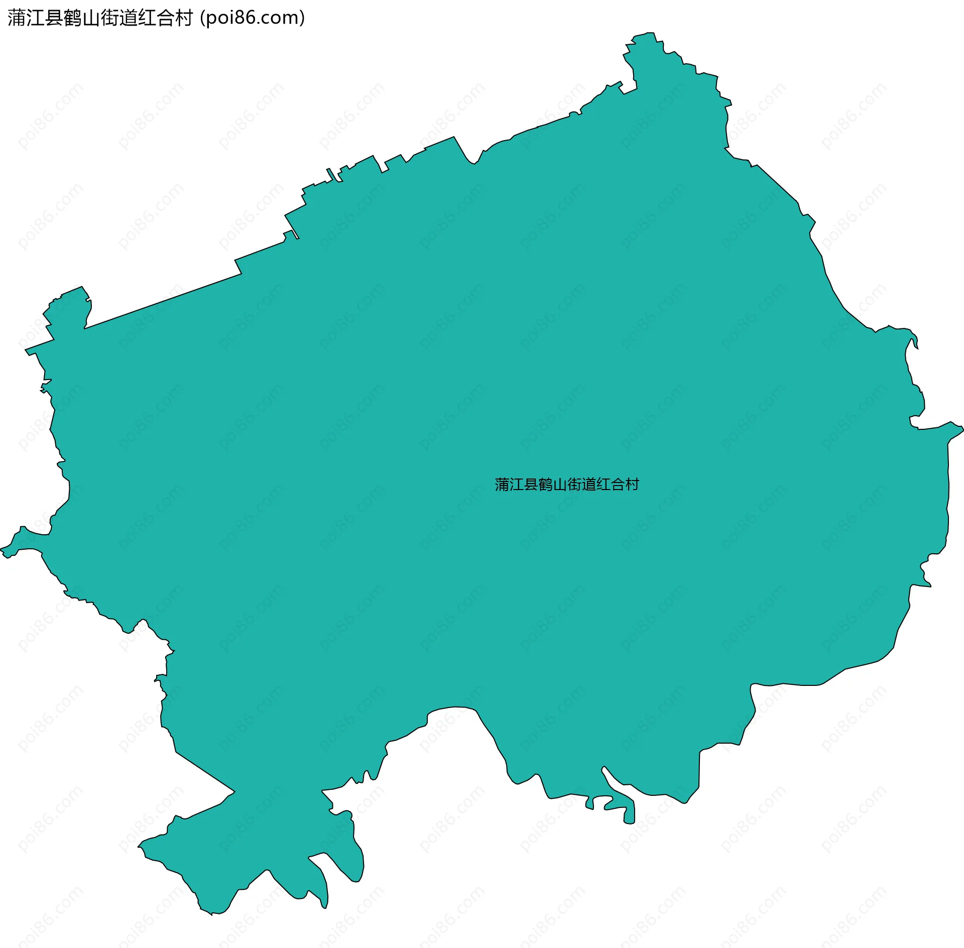 蒲江县鹤山街道红合村边界地图