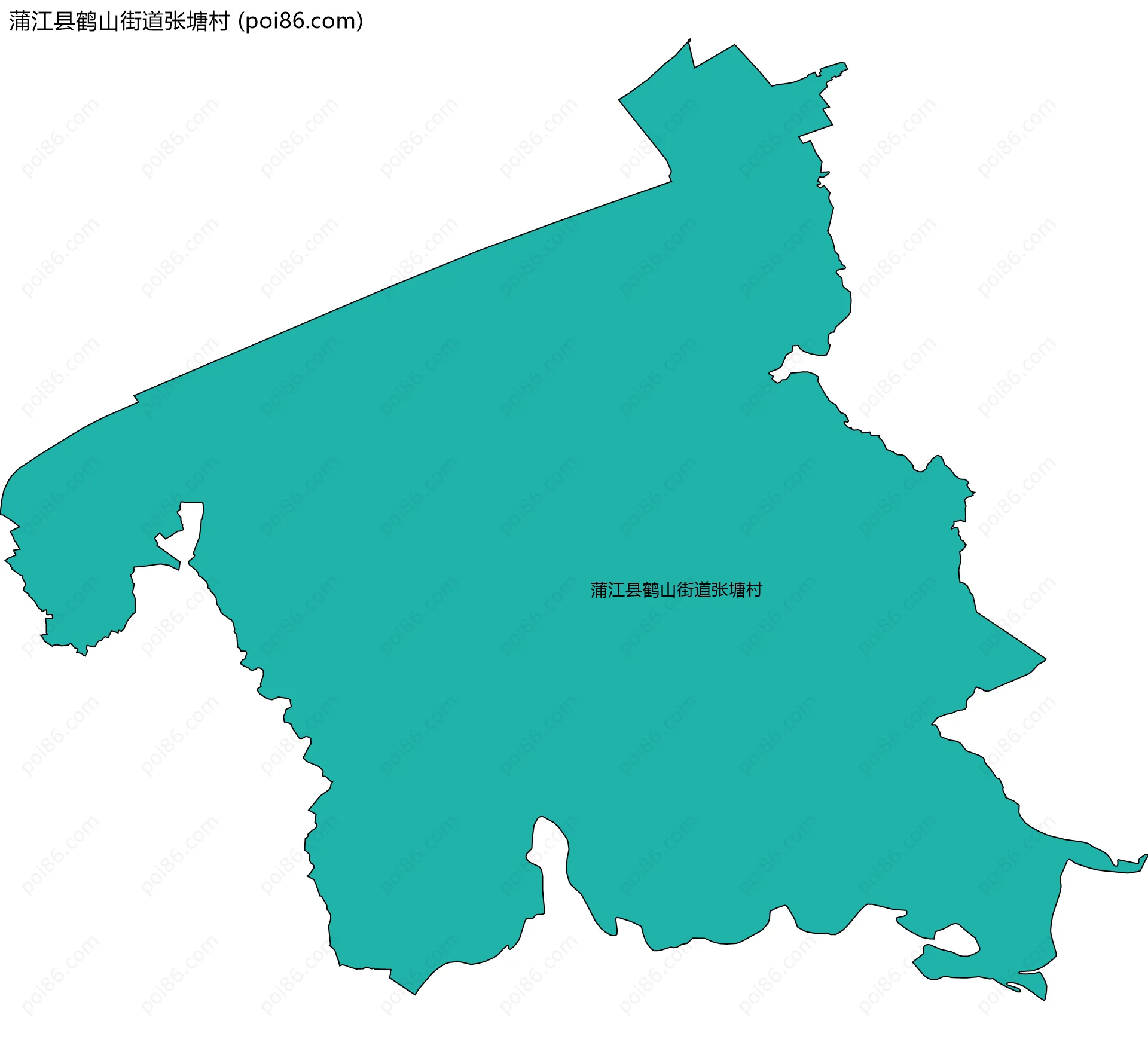 蒲江县鹤山街道张塘村边界地图