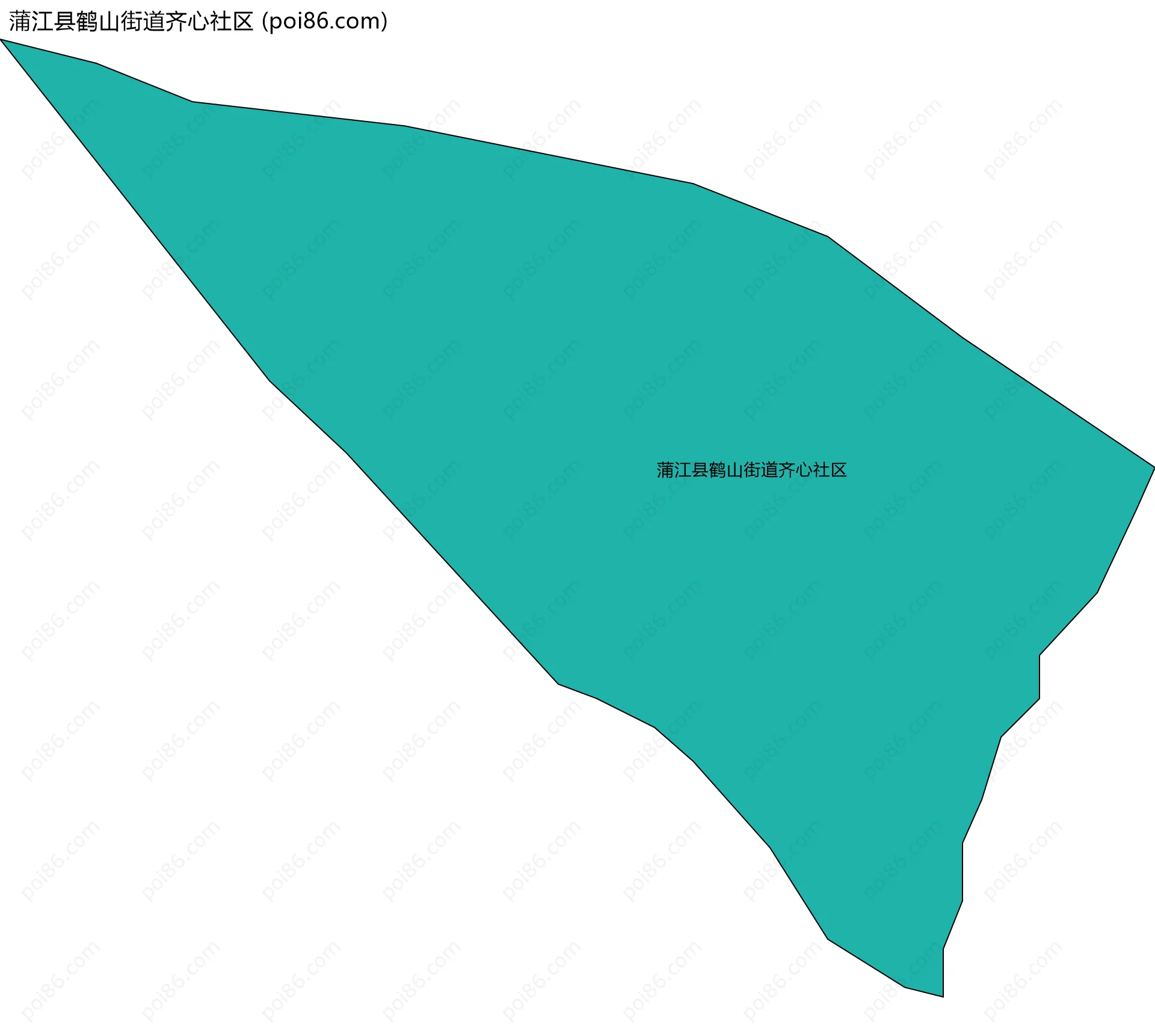 蒲江县鹤山街道齐心社区边界地图