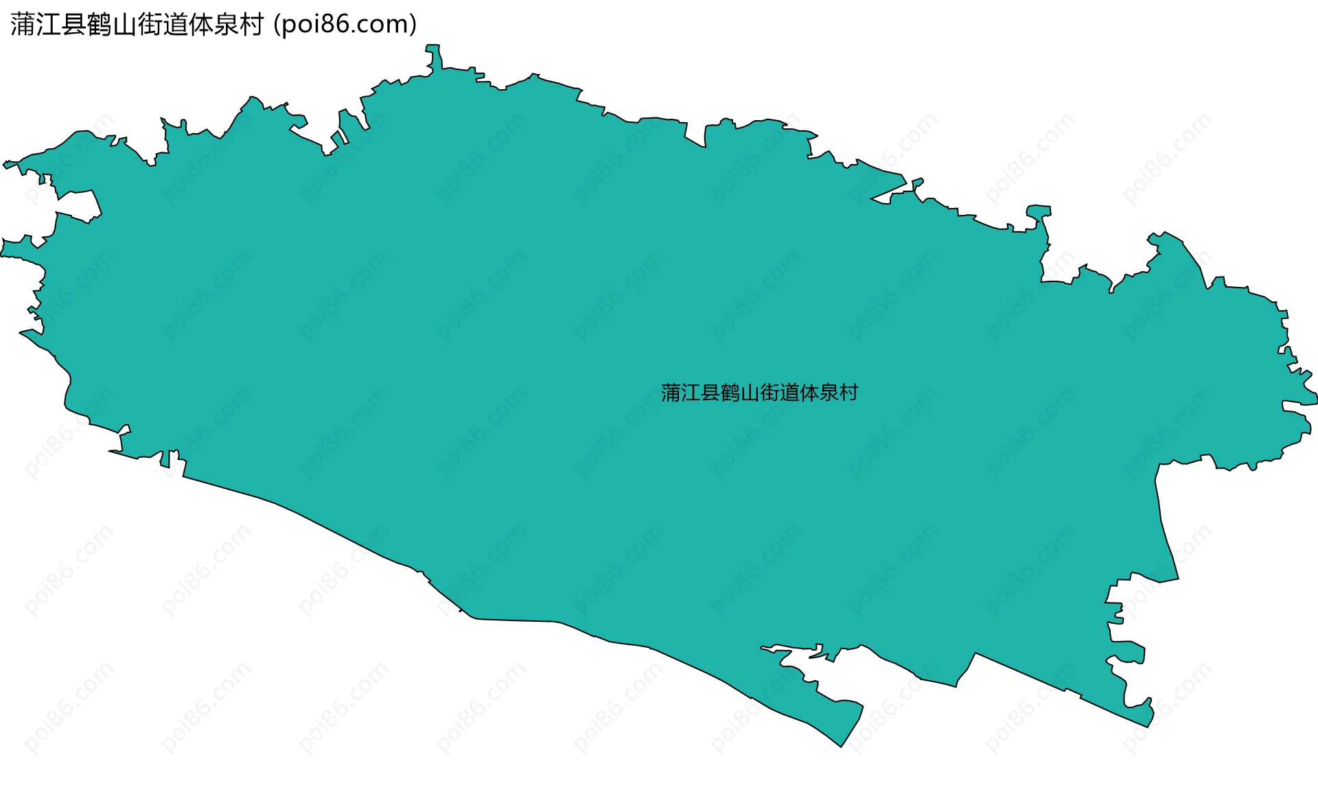 蒲江县鹤山街道体泉村边界地图