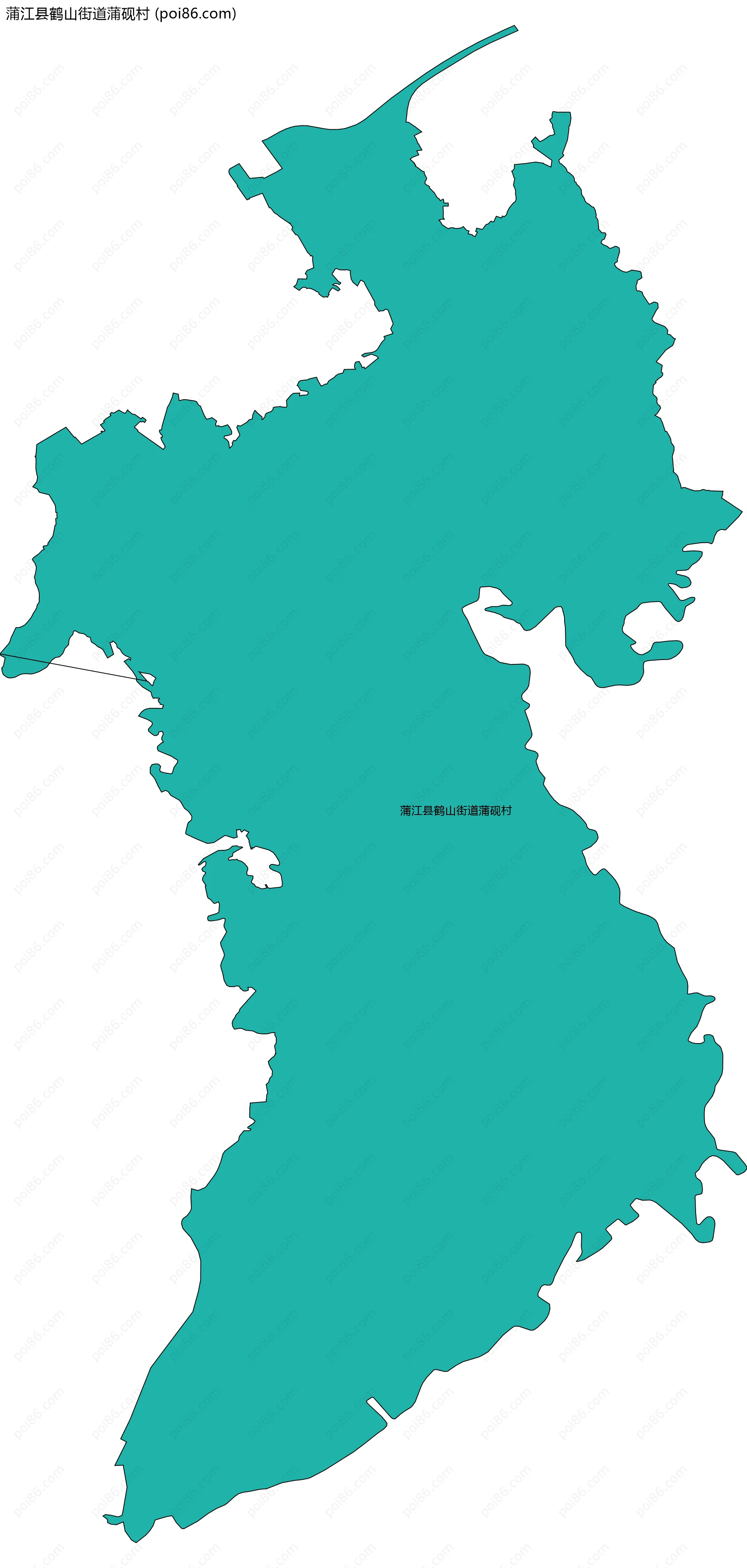 蒲江县鹤山街道蒲砚村边界地图