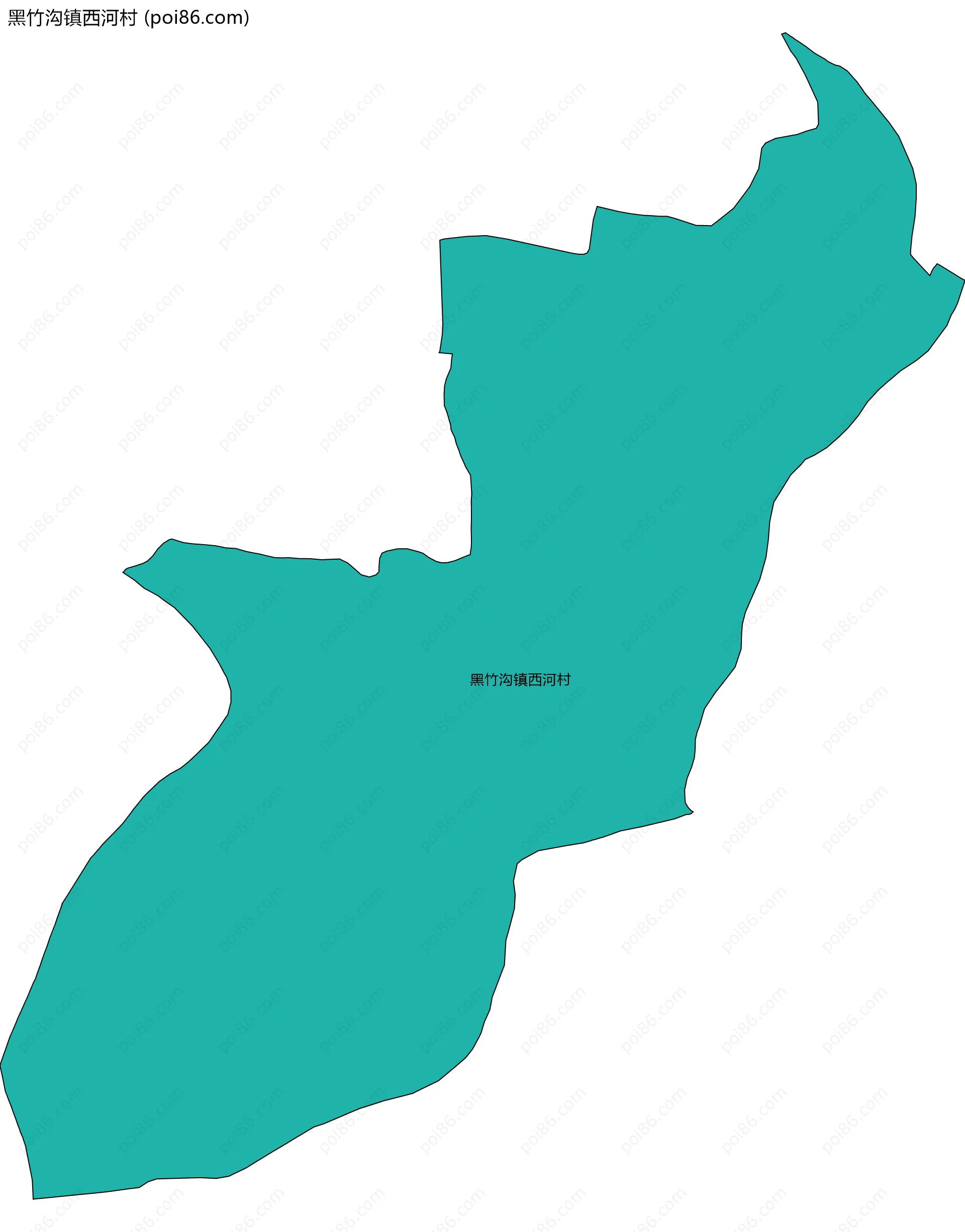 黑竹沟镇西河村边界地图