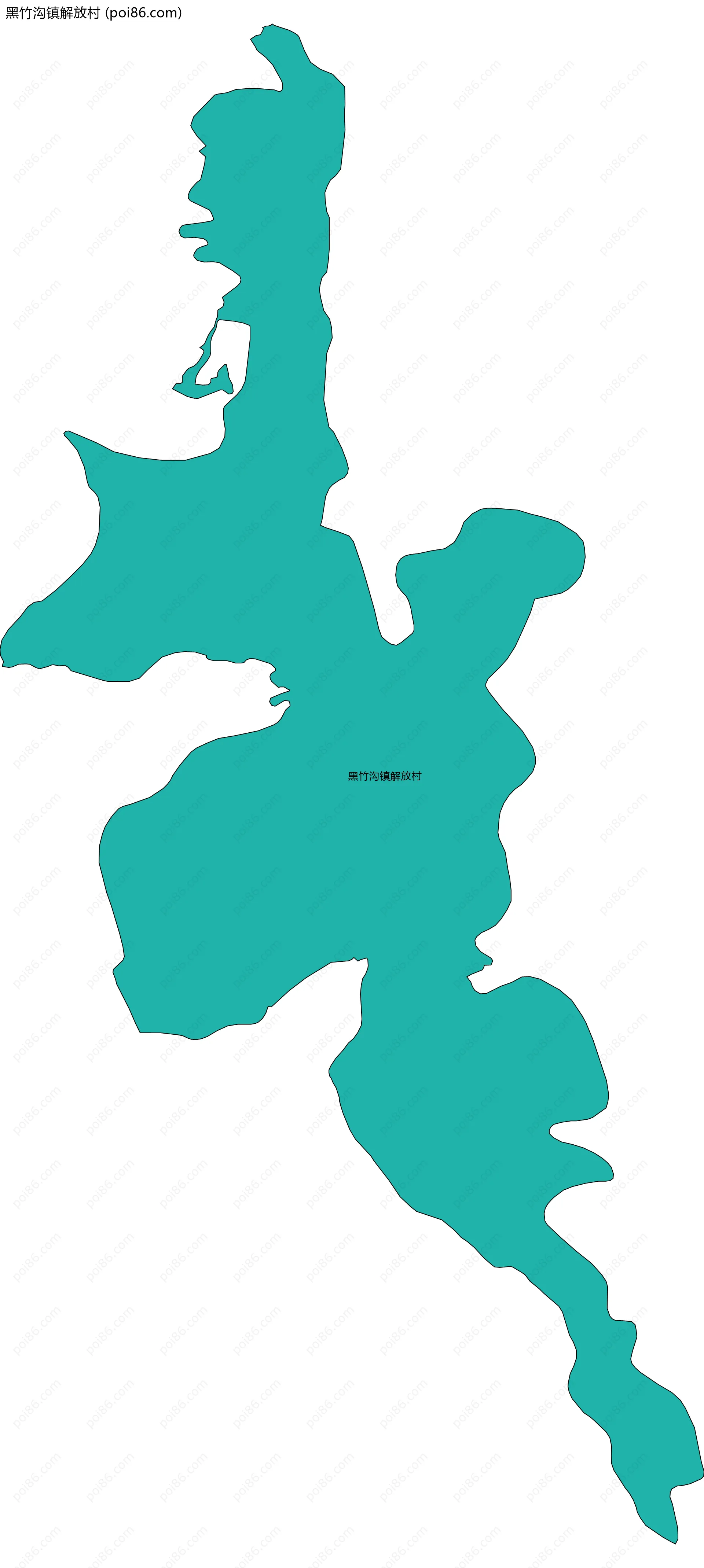 黑竹沟镇解放村边界地图