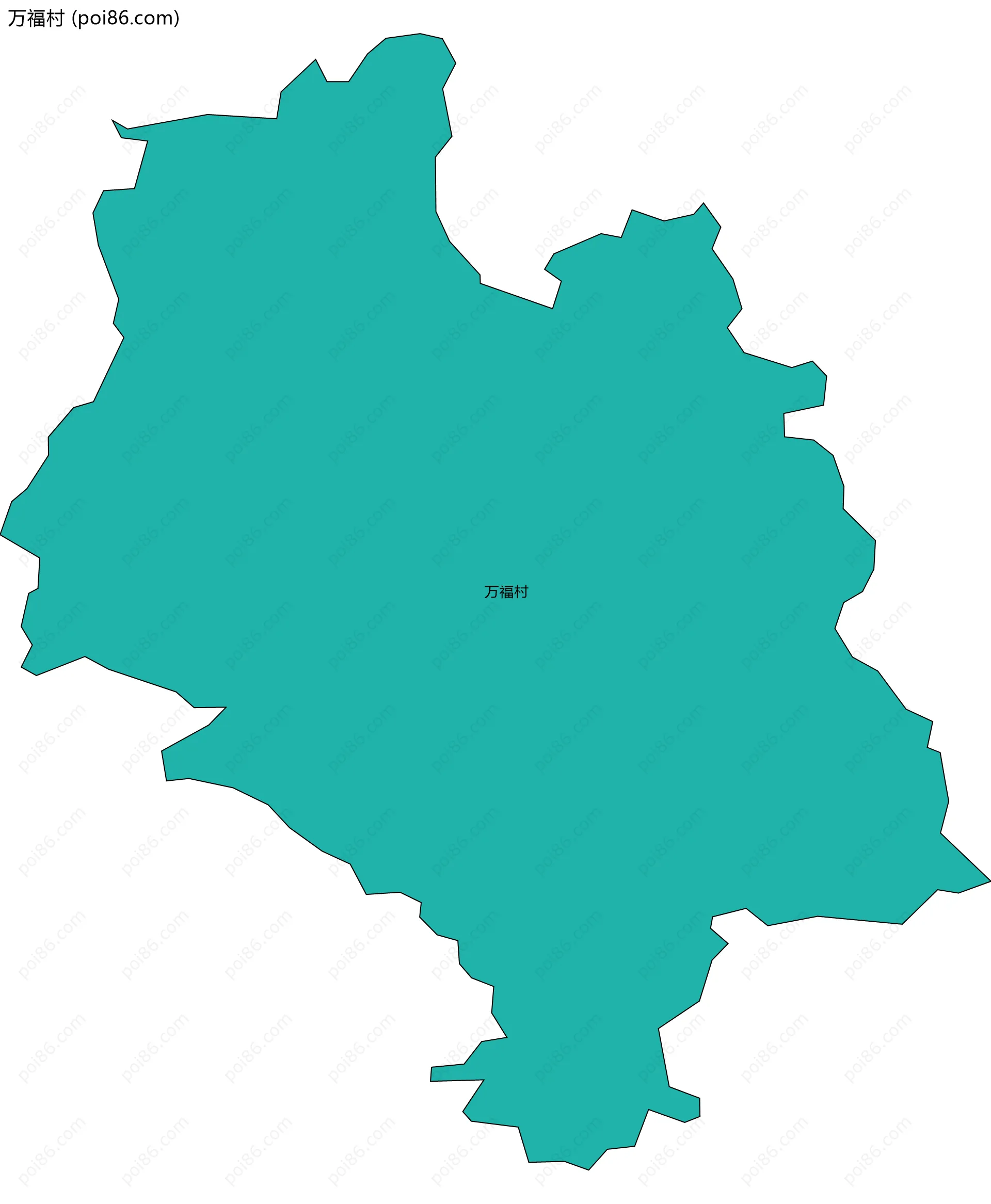 万福村边界地图