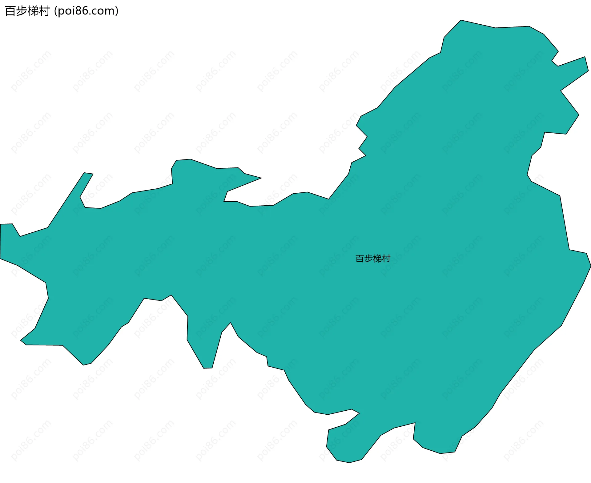百步梯村边界地图