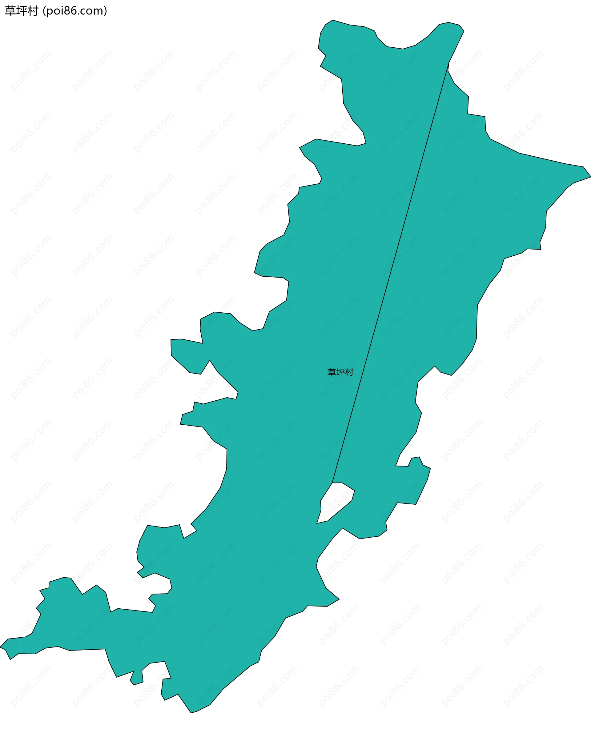 草坪村边界地图